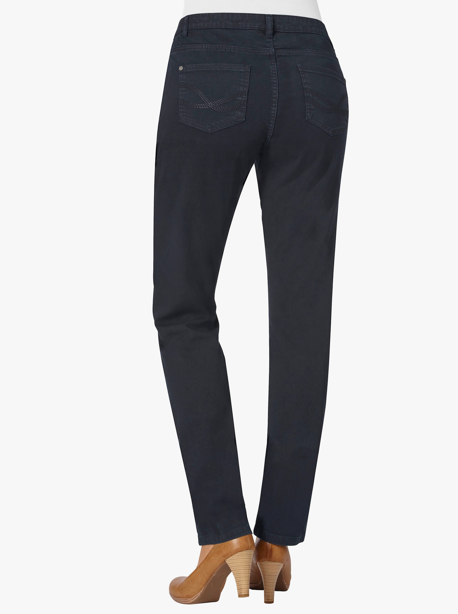 5-Pocket-Jeans mit bestickten Gesäßtaschen - marine
