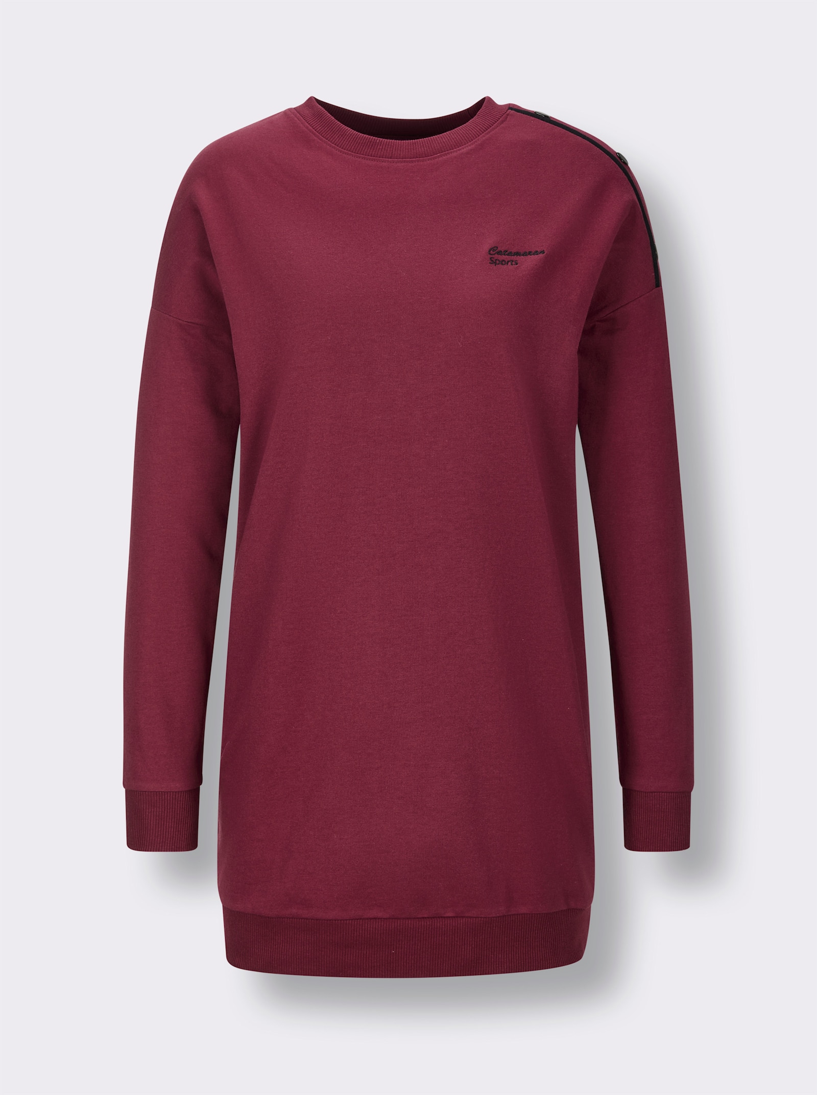 Catamaran Sports Sweatshirt met sierstuds - bordeaux