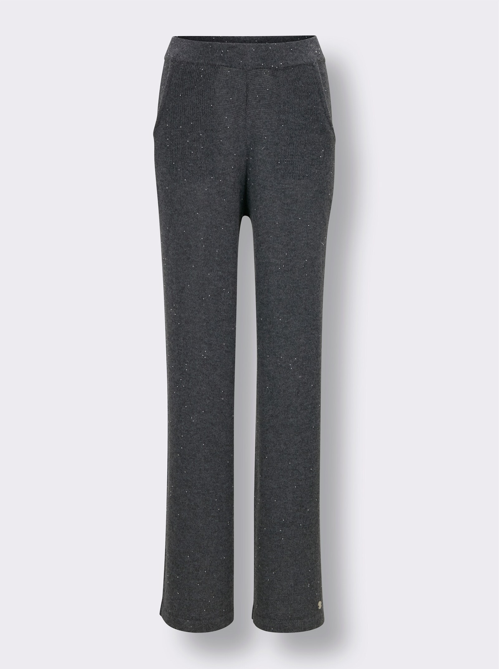 CREATION L PREMIUM Strickhose mit Zierperlen - anthrazit