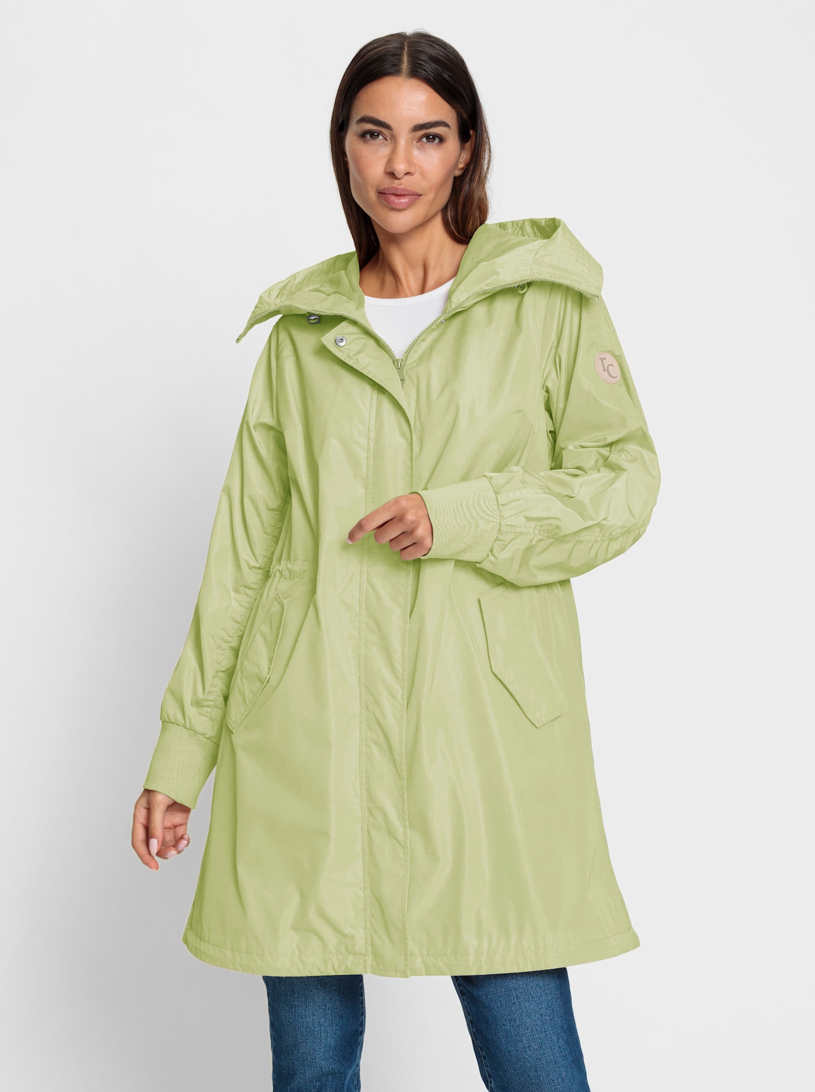 heine Korte mantel met tunnelkoord in de taille - pistache