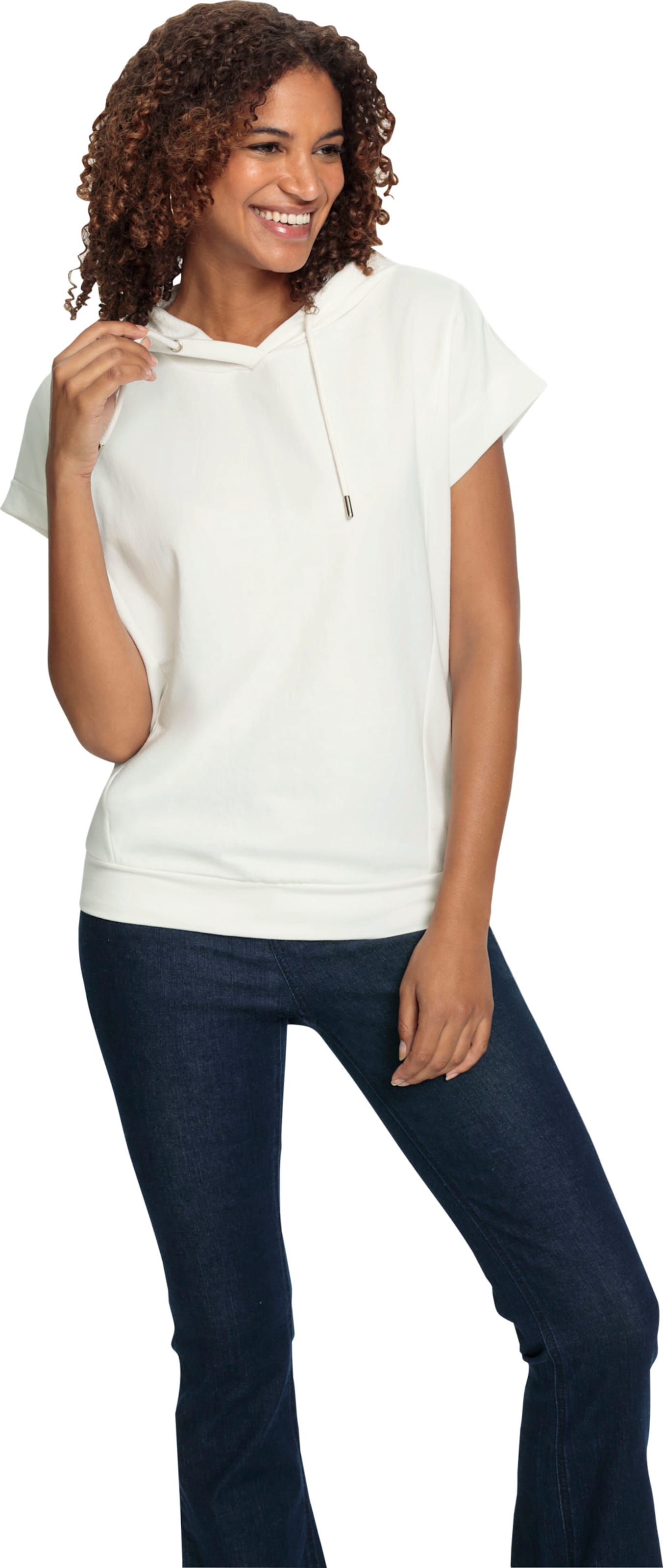 Sheego Damen Ecru Kapuzenshirt - Bild 2