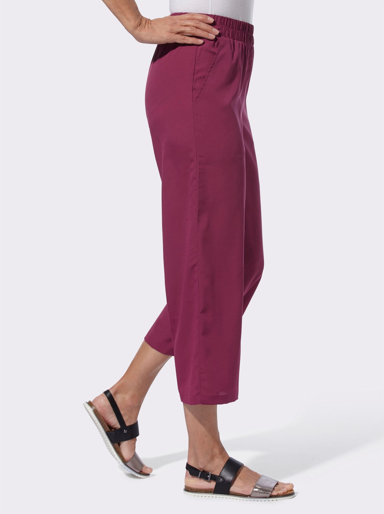 Culotte - fuchsia/mos gestreept + malve