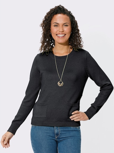 Pullover met ronde hals - zwart