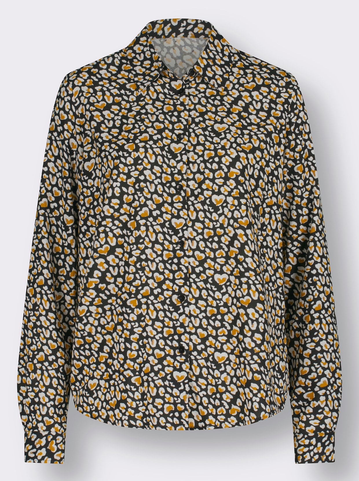 Blouse met print - zwart/oker bedrukt