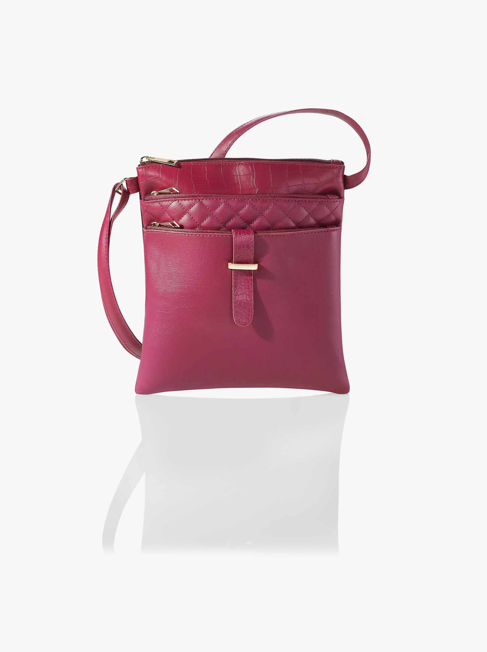 Kabelka, šála a peněženka - bordó-vzor