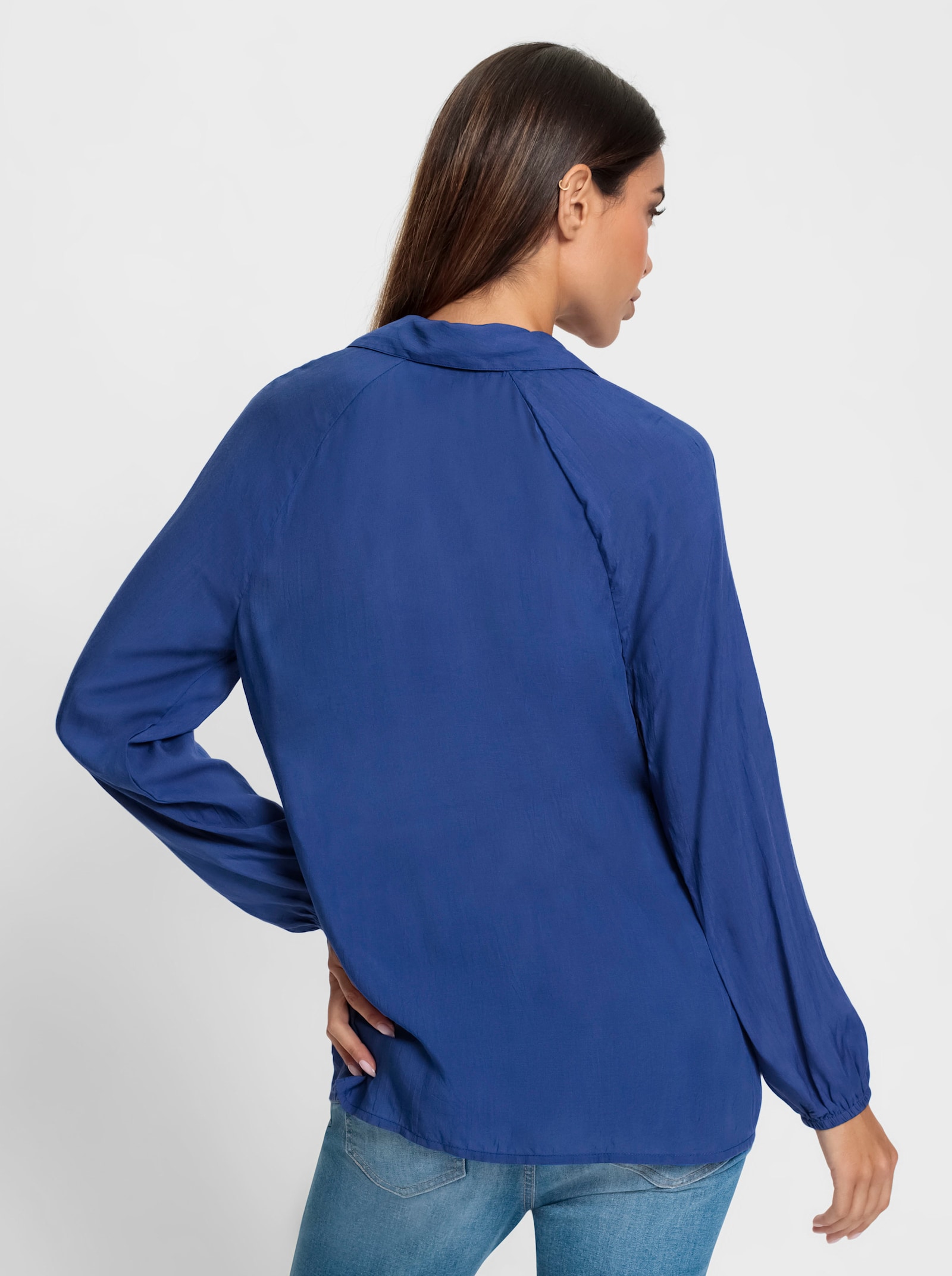 heine Schlupf-Bluse mit Gummizug an den Ärmeln - royalblau