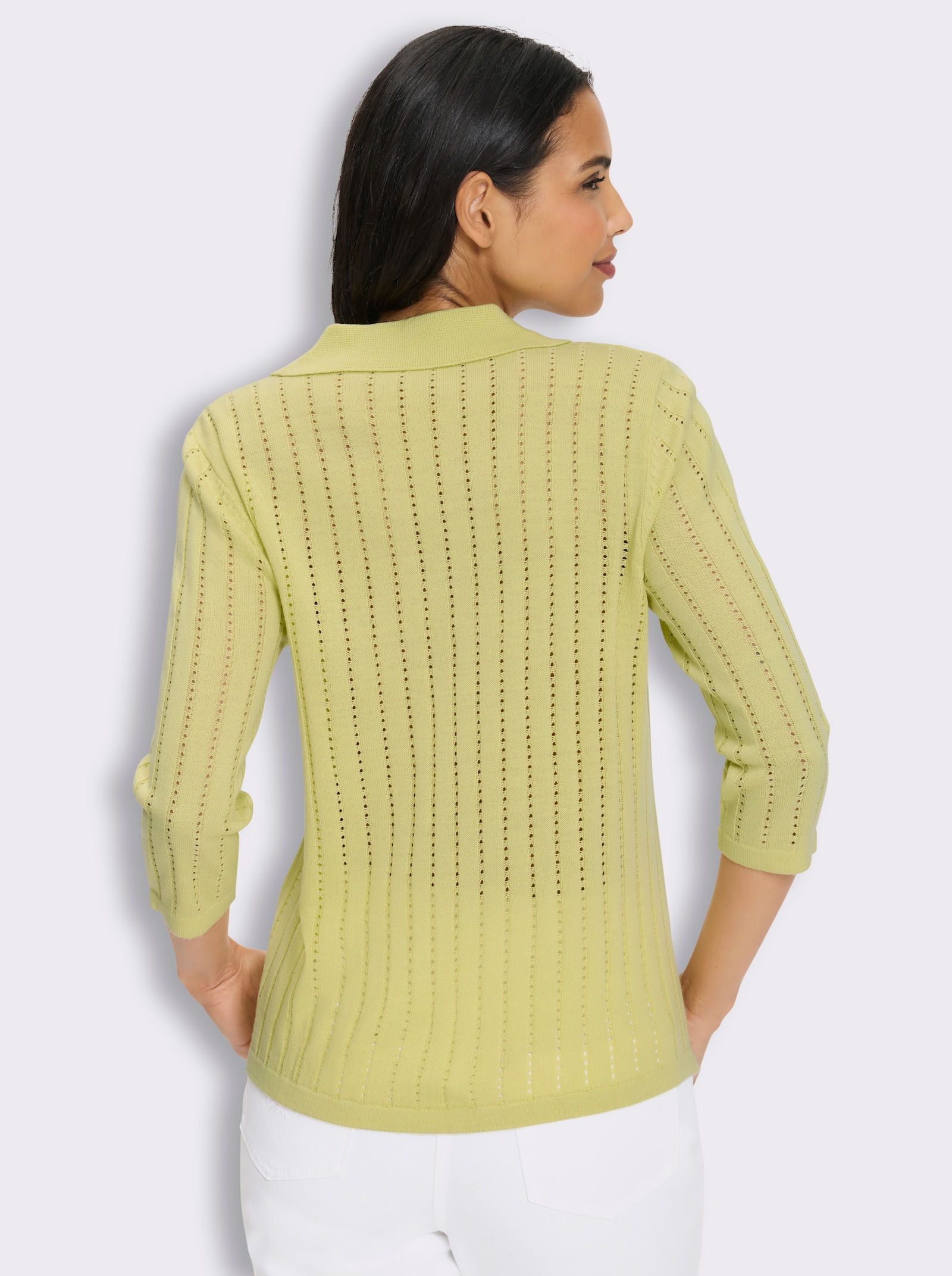 Polopullover mit 3/4-Ärmeln - pistazie