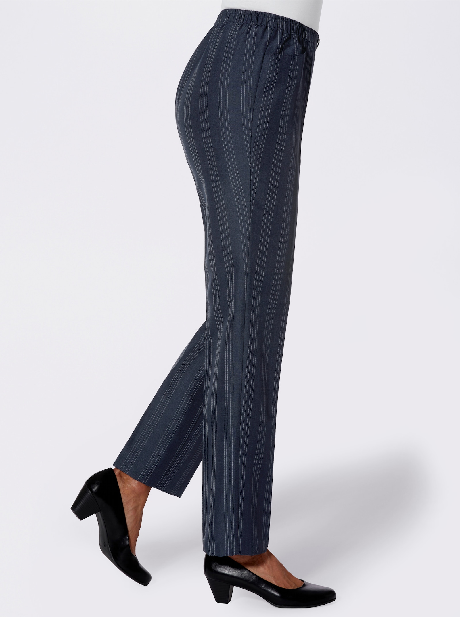 Comfortbroek per 2 stuks - marine + marine gestreept