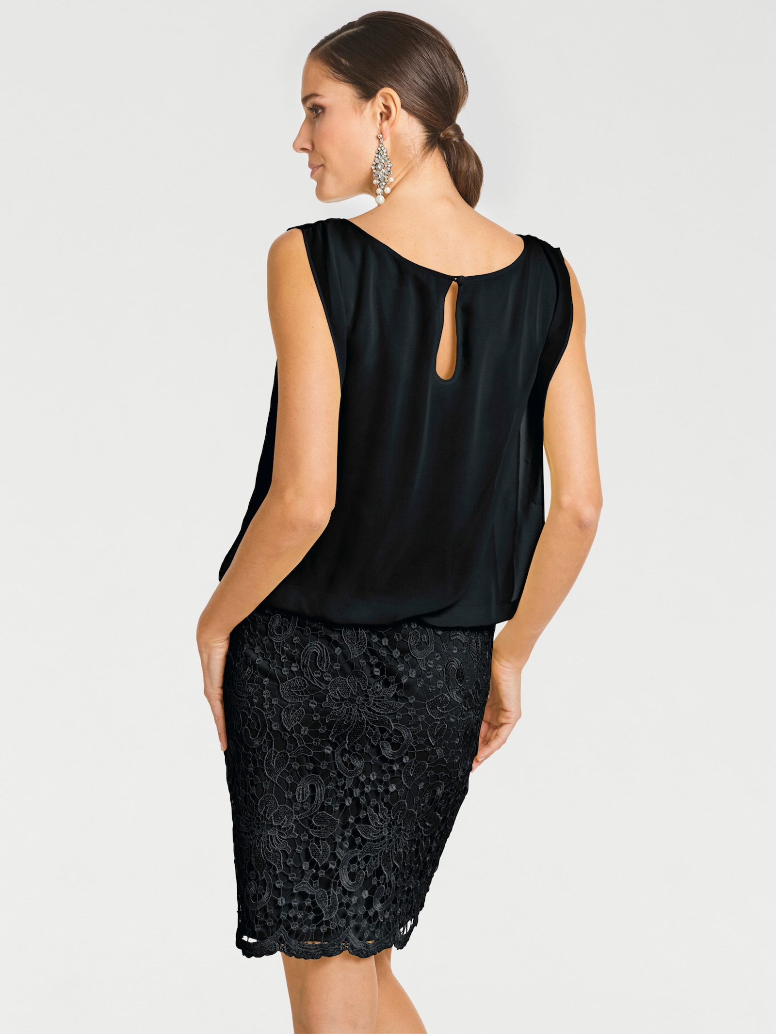 heine Kanten jurk met smal rokdeel - zwart