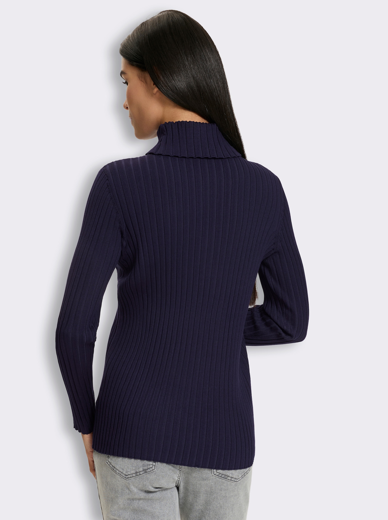 heine Feinstrickpullover mit Rollkragen - marine
