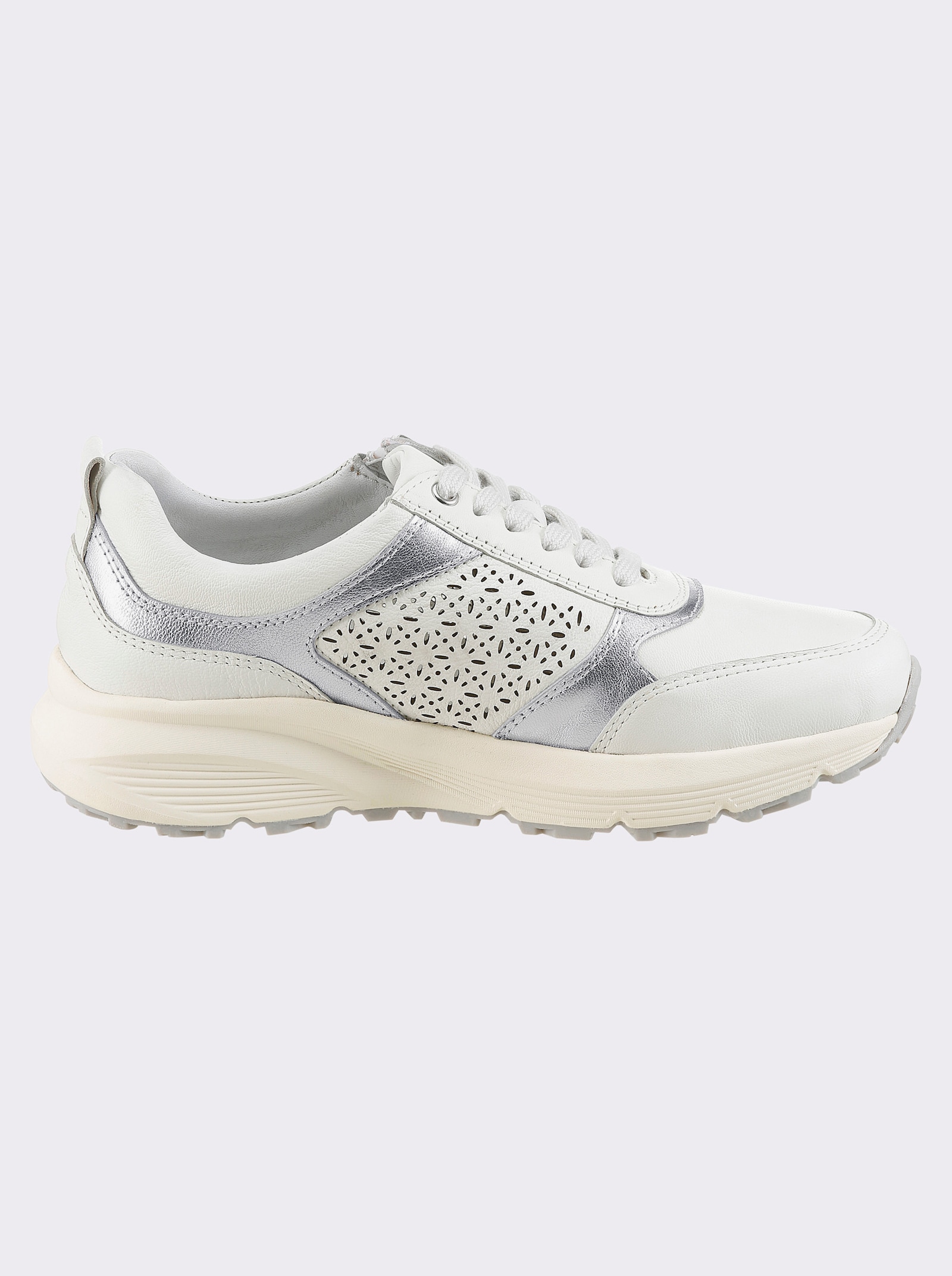 Naturläufer Sneaker mit Glanz-Partien - elfenbein
