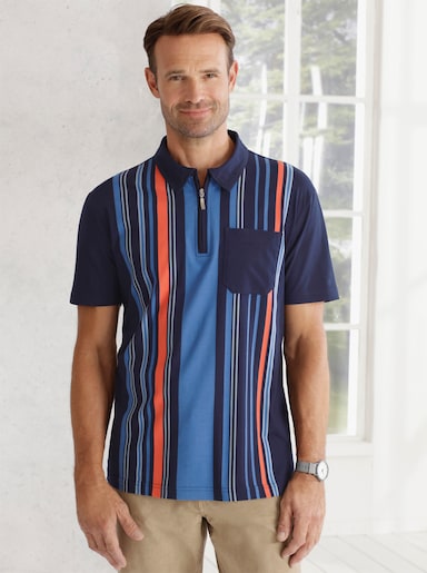 Poloshirt - marine-gestreift