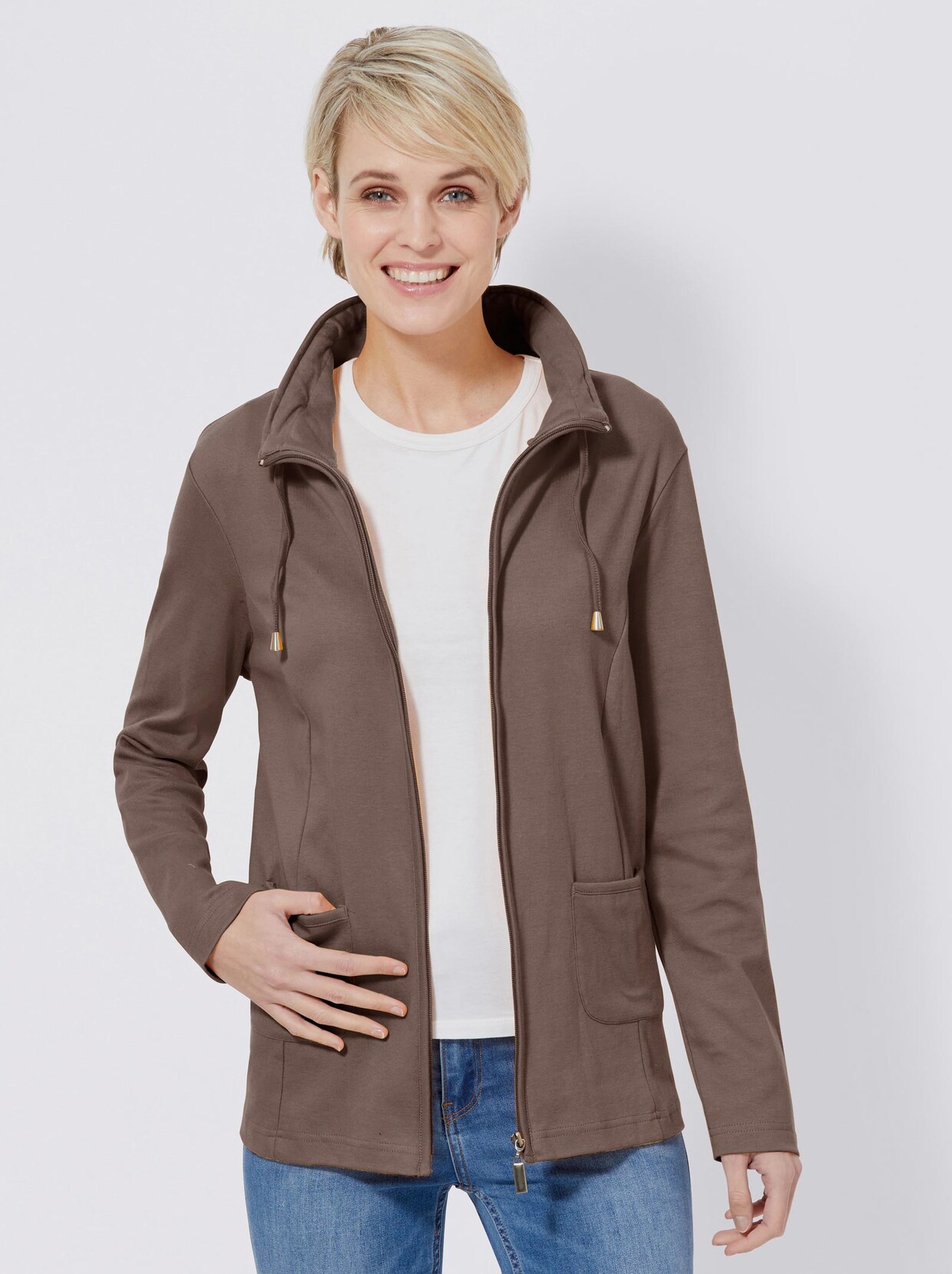 Shirtjacke - taupe