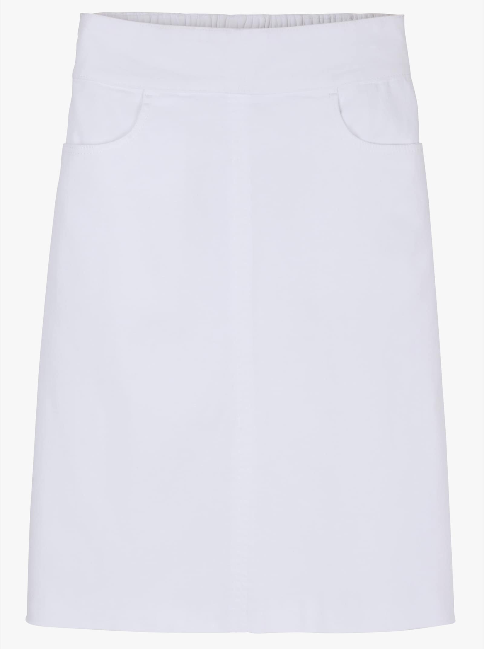 Jeansrok met hoge tailleband - wit