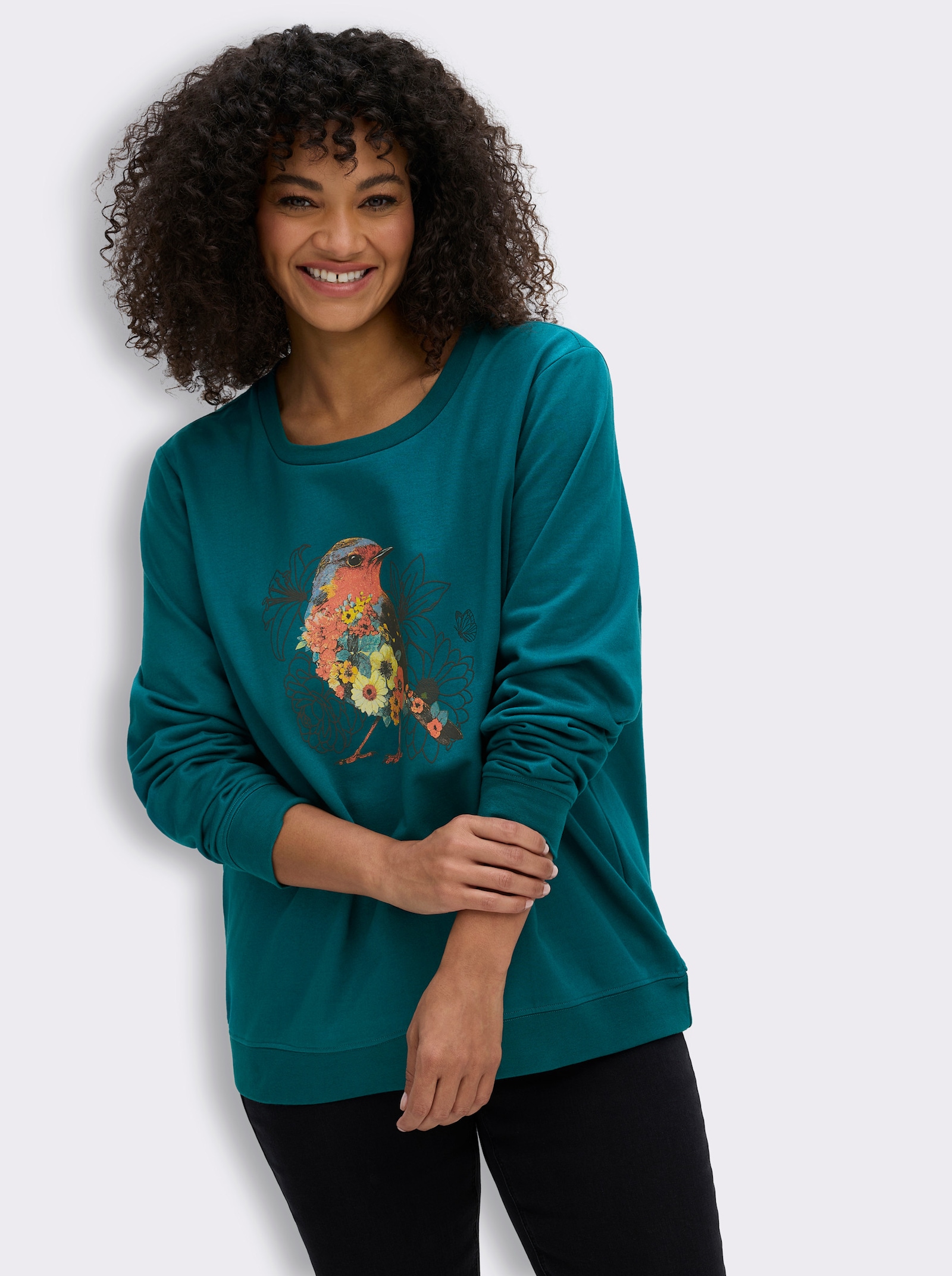 sheego by Joe Browns Sweatshirt mit platziertem Print - aquapetrol
