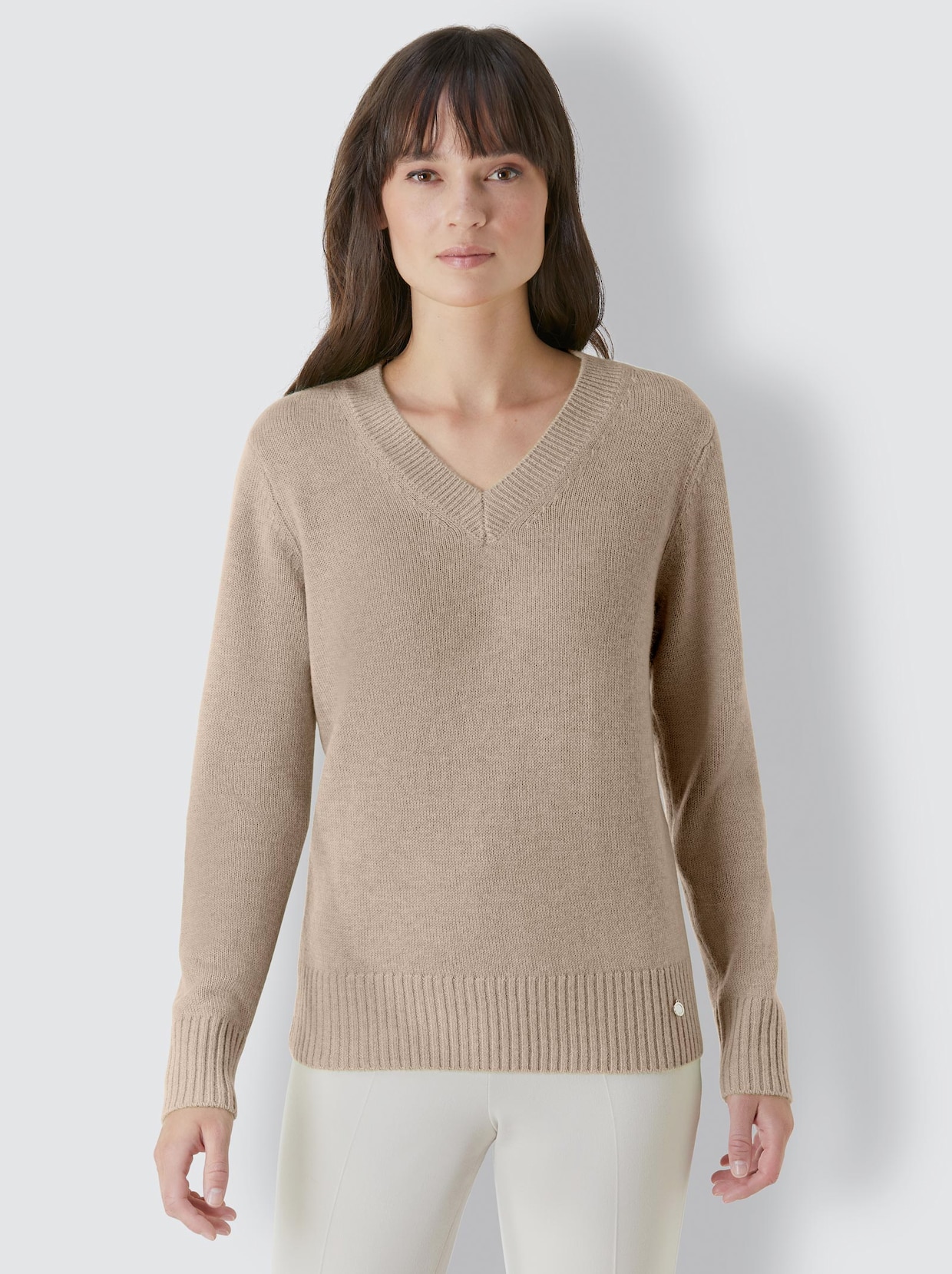 Creation L Premium Merino-Kaschmir-Pullover - beige-meliert
