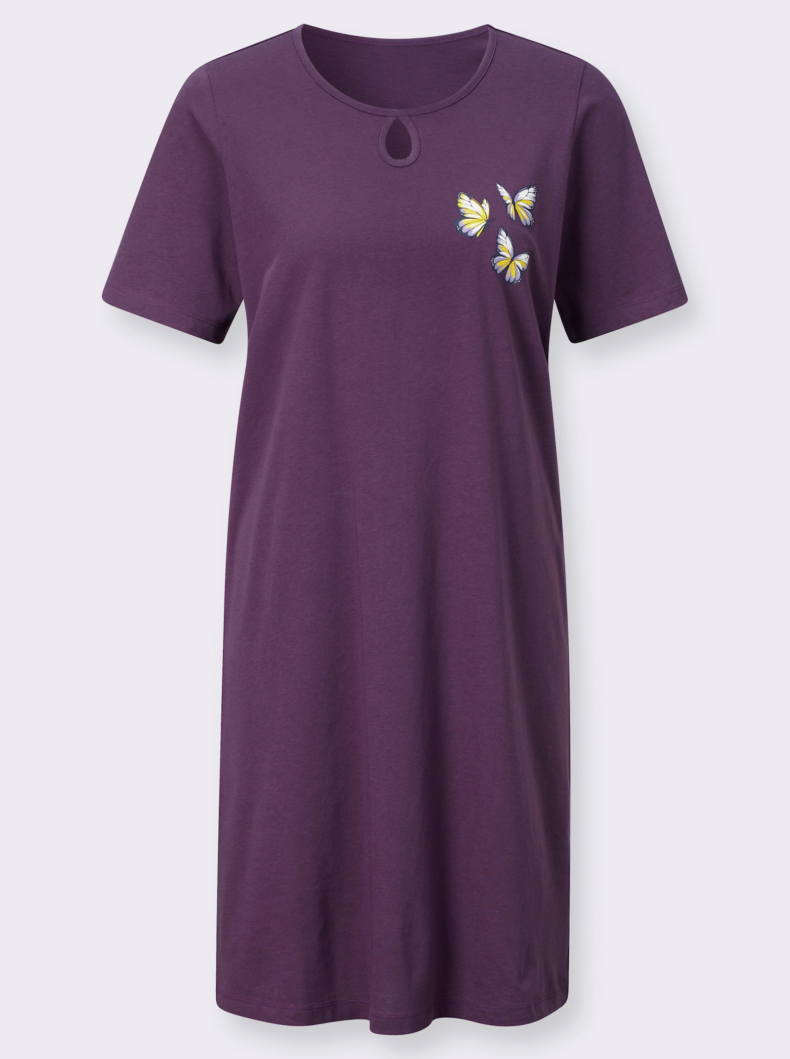 Kurzarm-Sleepshirt mit platziertem Druck - traube
