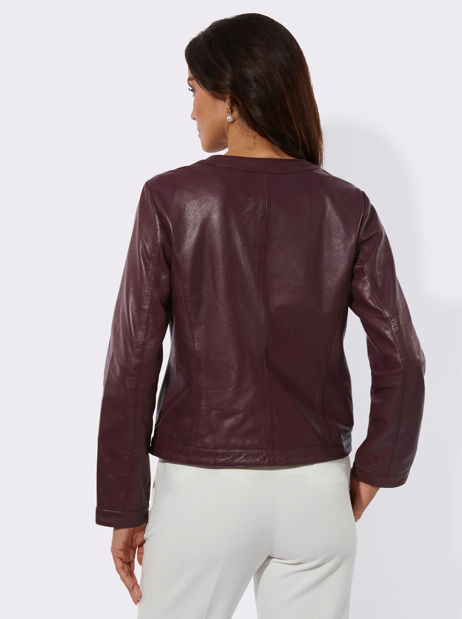 Mainpol Lederblazer mit Perforierung - burgund