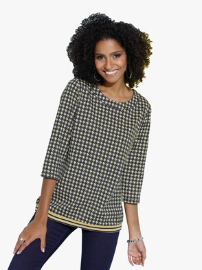 Shirt - gelb-schwarz-gemustert