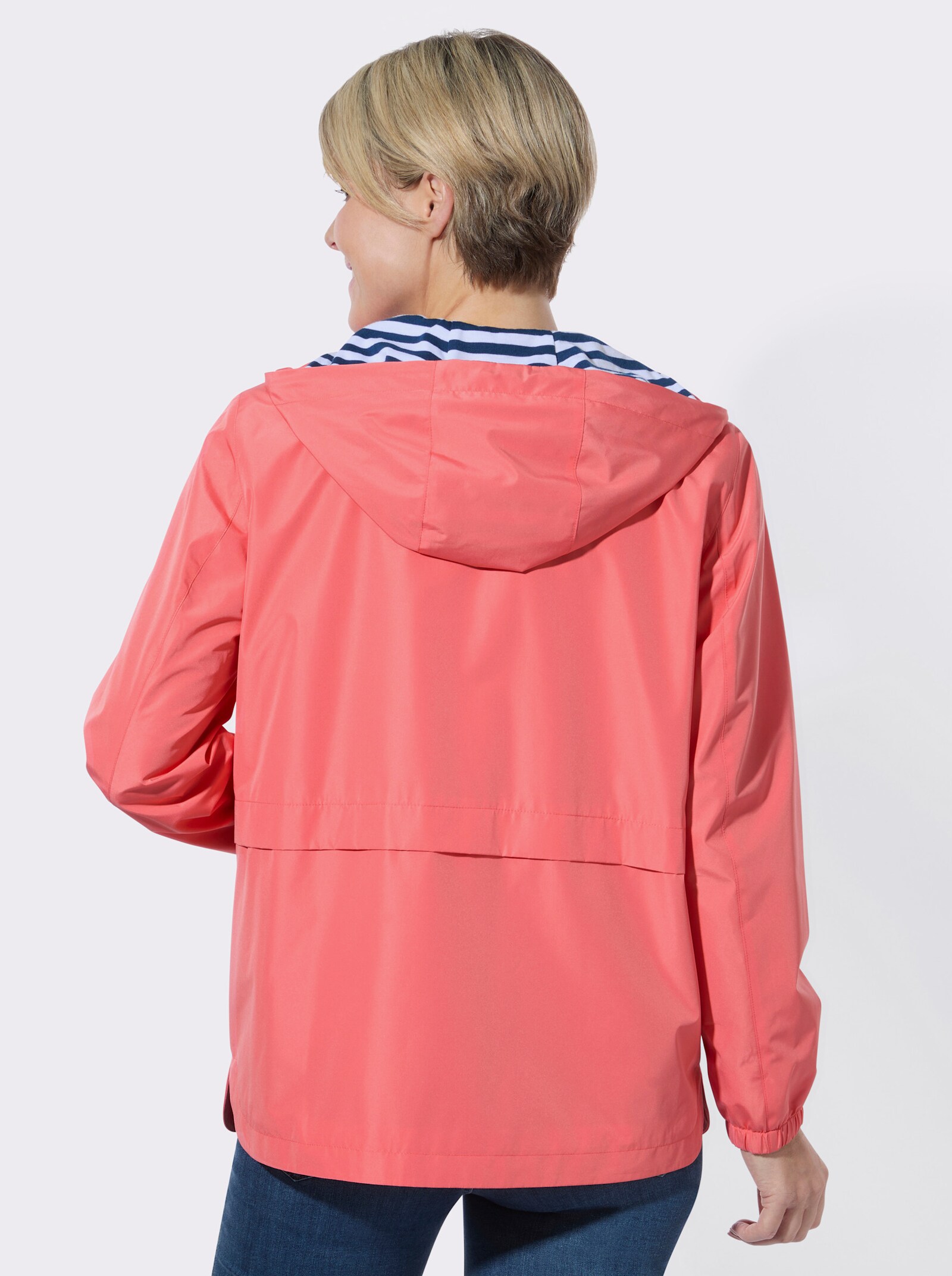 Übergangsjacke mit Kapuze - koralle
