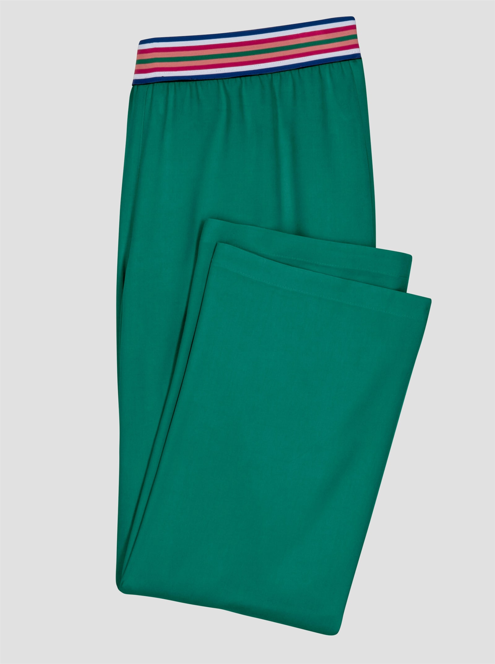 Comfortbroek met gestreepte comfortband - groen