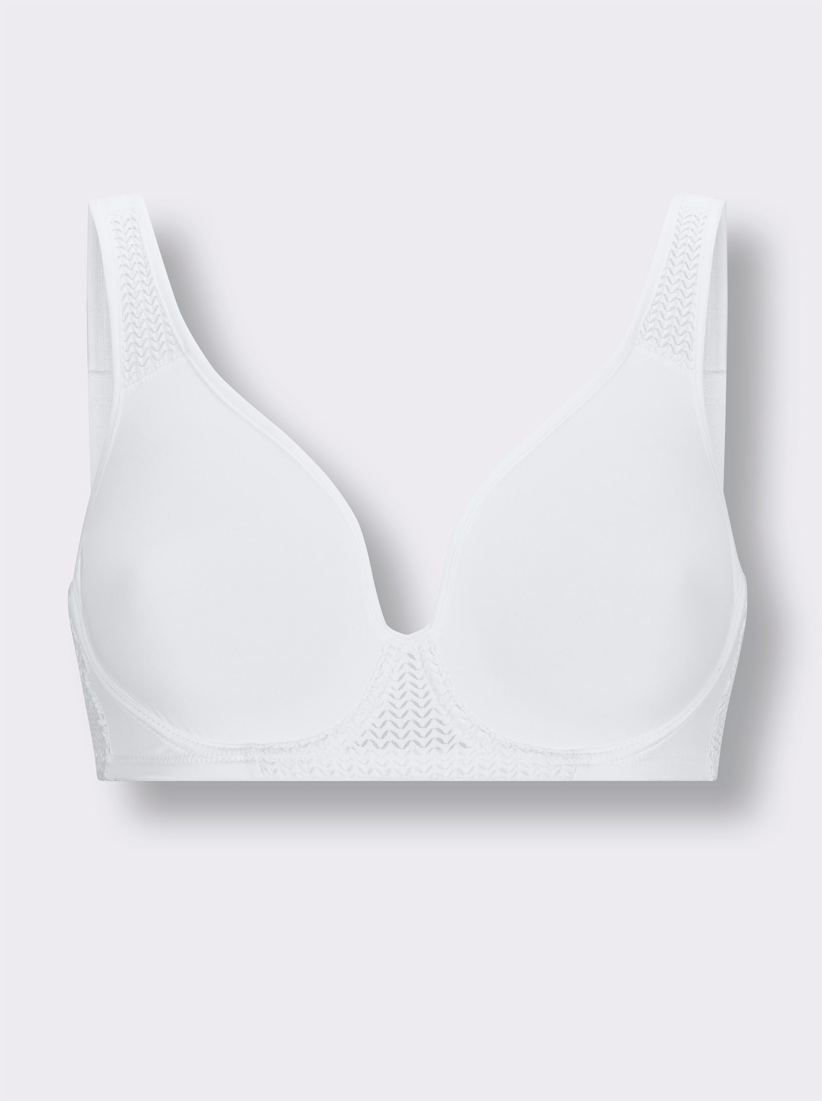 wäschepur T-Shirt-BH mit Bügel mit Mesh-Einsätzen - weiß