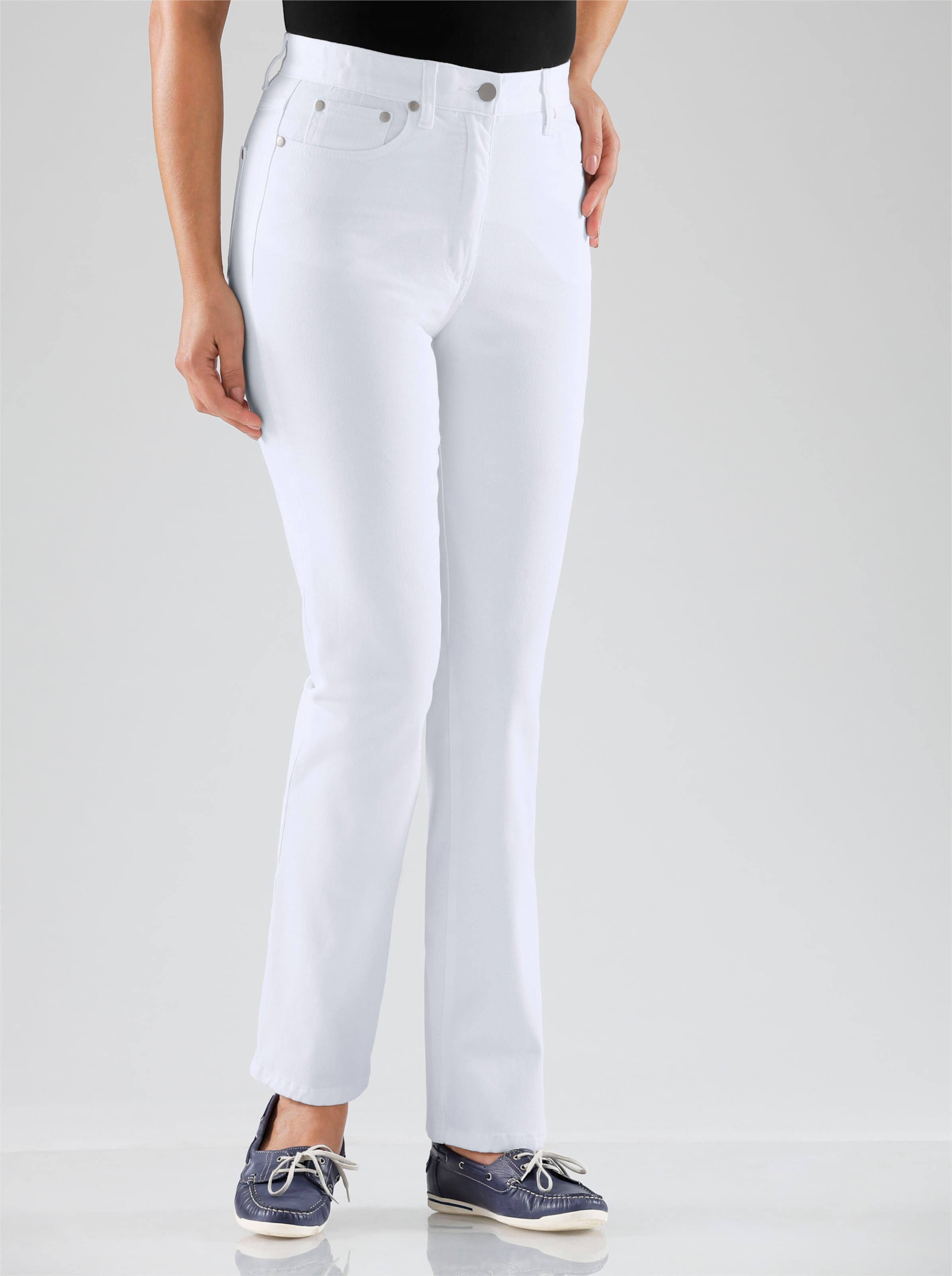 Witt Damen 5-Pocket-Jeans, weiß