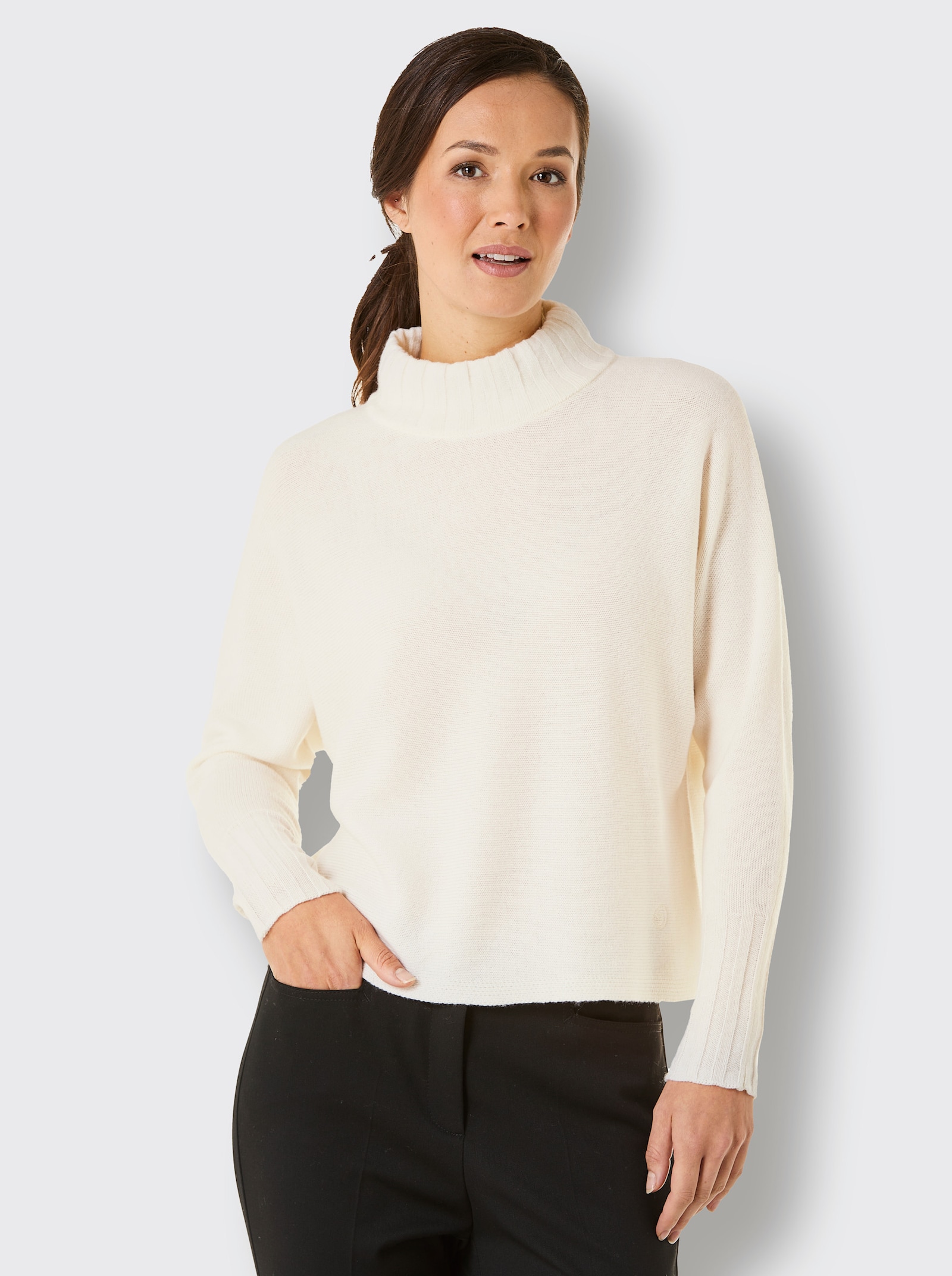 CREATION L PREMIUM Wollen trui met kasjmier - ecru