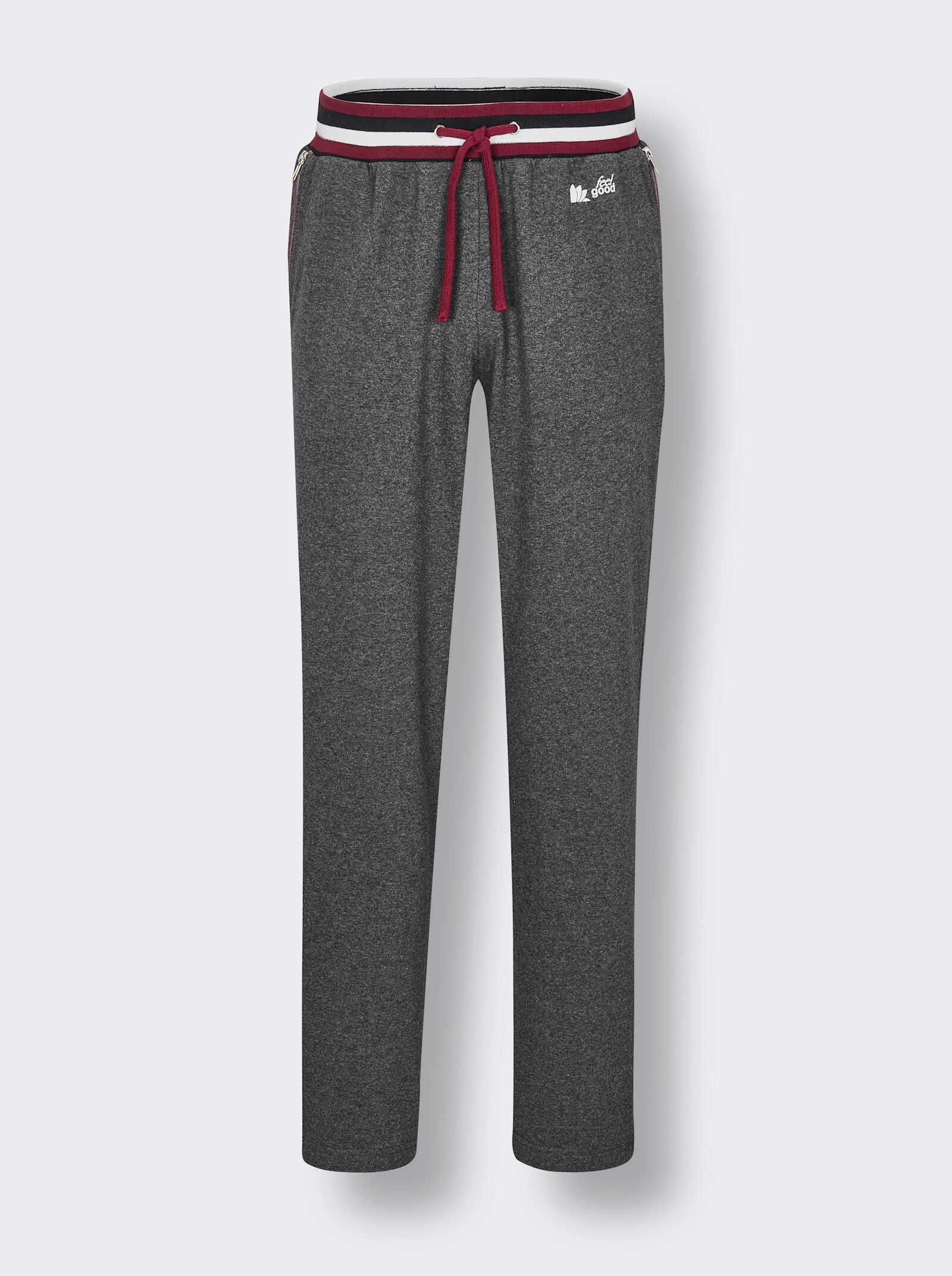 feel good Hose - anthrazit-meliert-dunkelrot