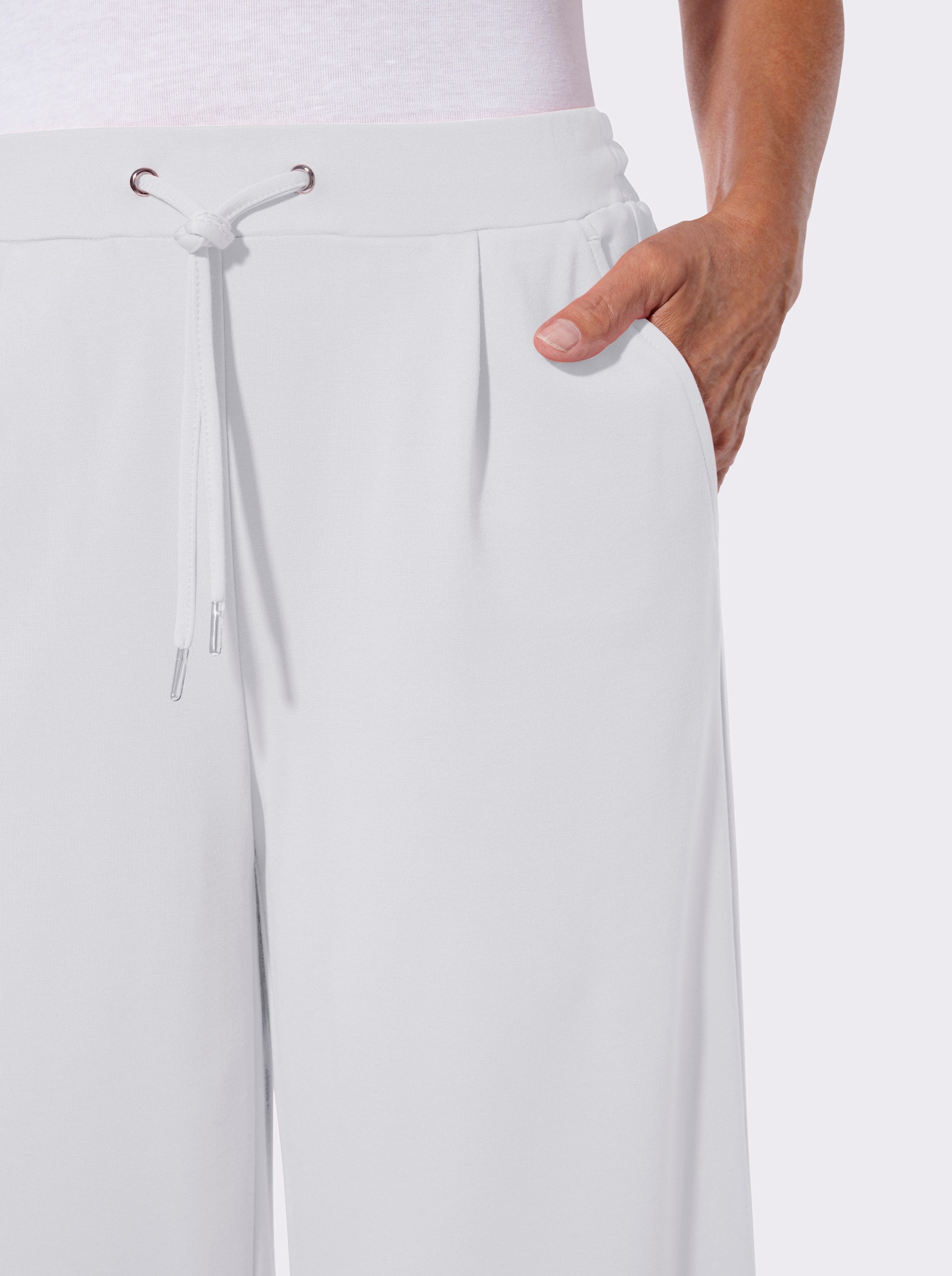 Jerseyhose in Culotte-Form - weiß