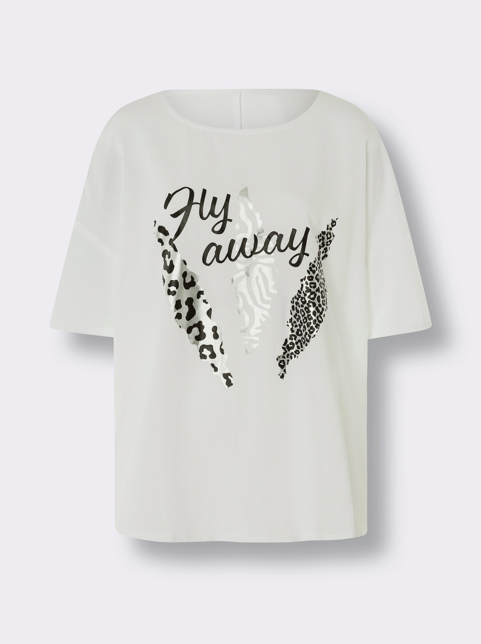 heine Schlupfbluse mit Foliendruck - weiß