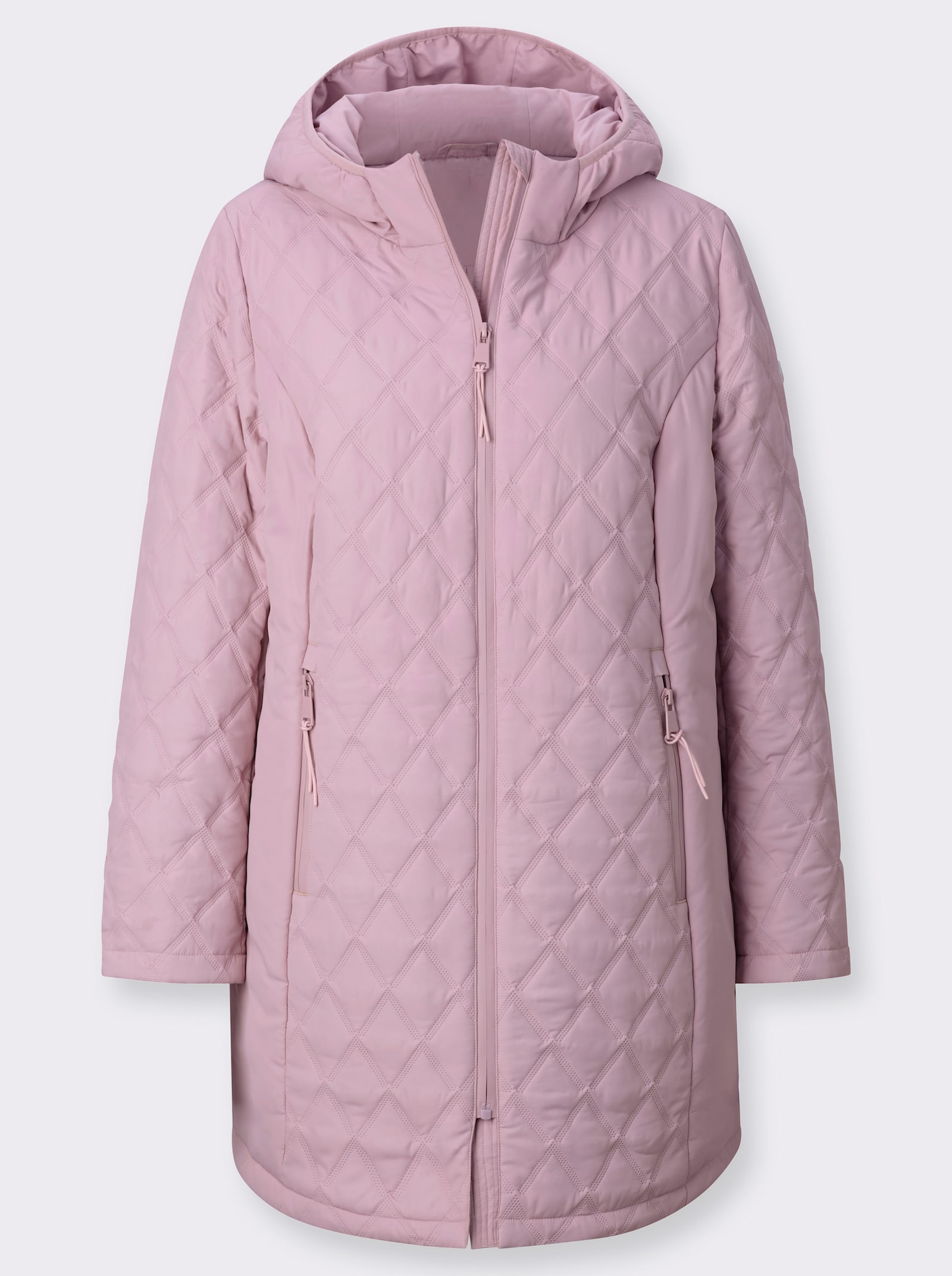 Kapuzenjacke im Rautenmuster - mauve