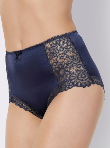 wäschepur Taillenslip mit Spitzen-Details - marine