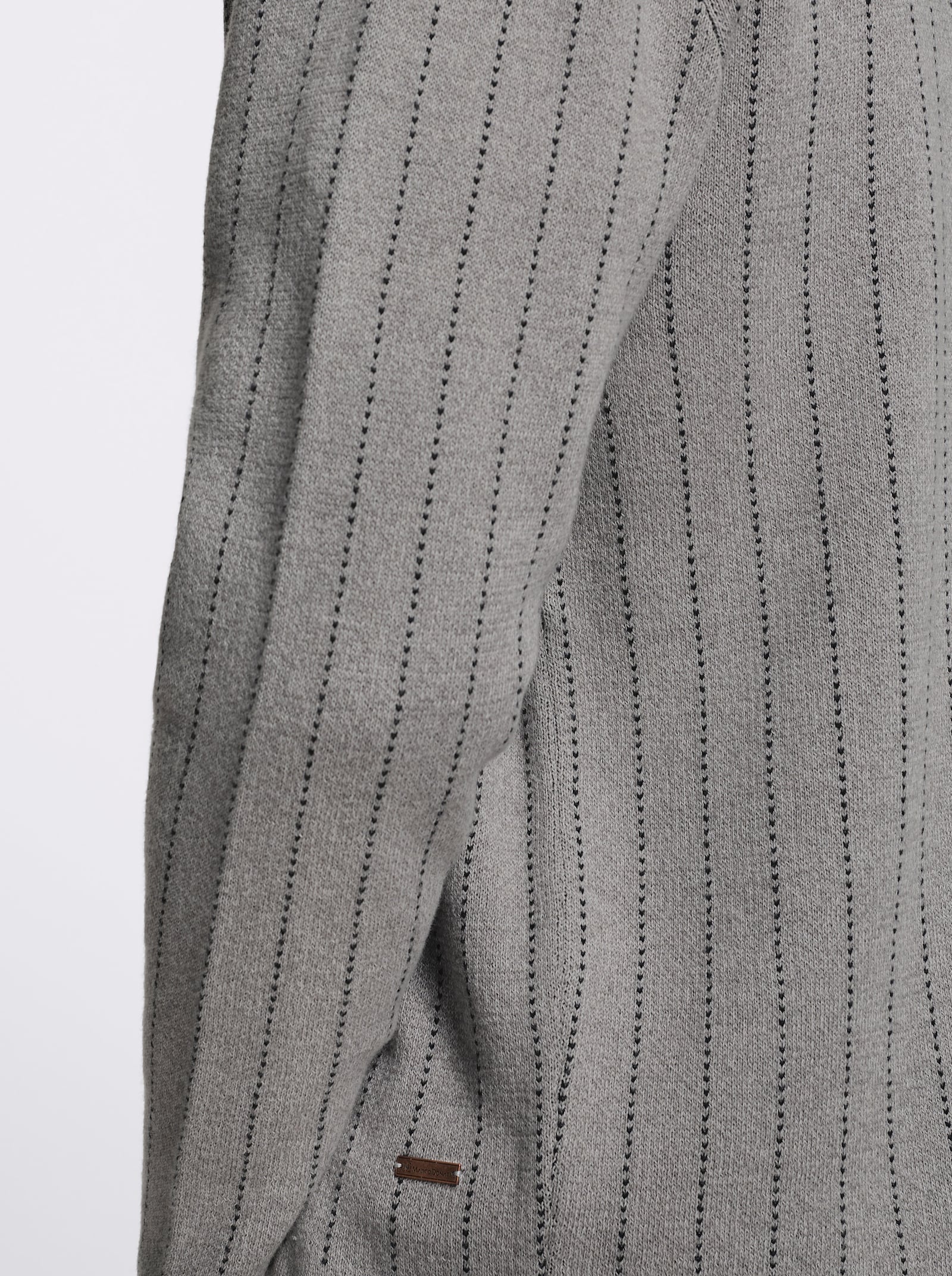 Marco Donati Strickjacke mit Jacquard-Muster, Baumwolle - grau-meliert