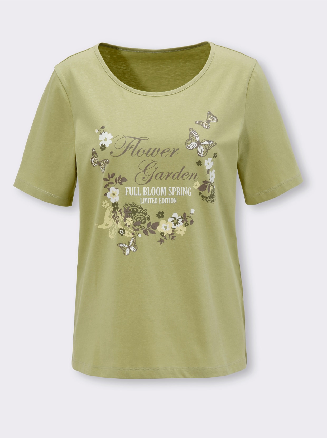 Shirt met korte mouwen - lindegroen/ecru