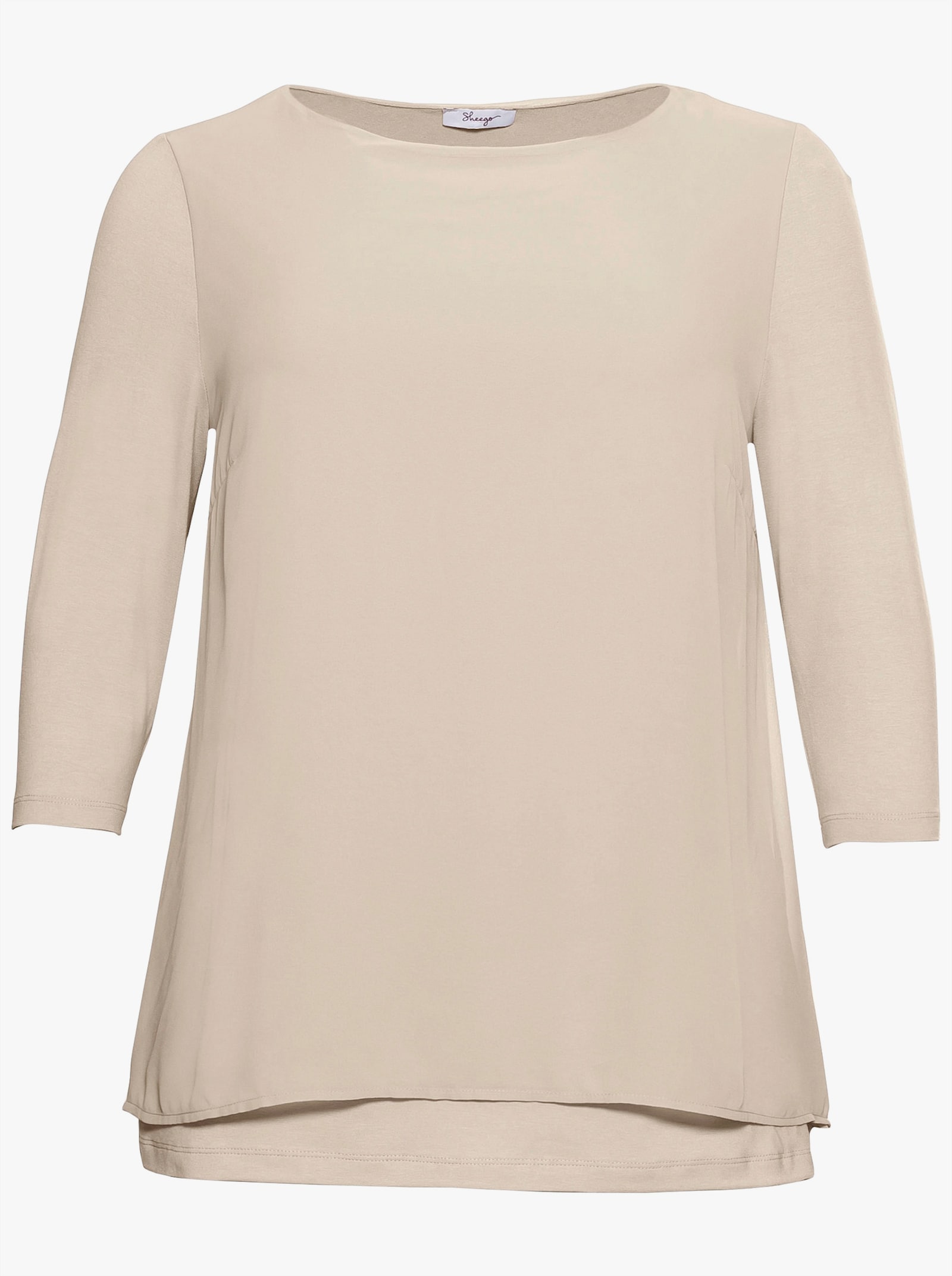 sheego Blusenshirt mit Zipfelsaum - beige