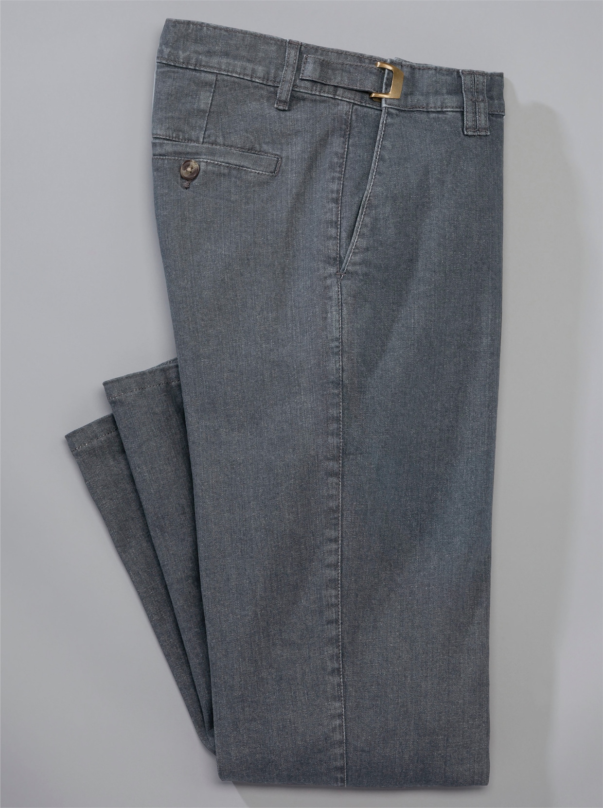 Jeans med justerbart midjeband - grey-denim