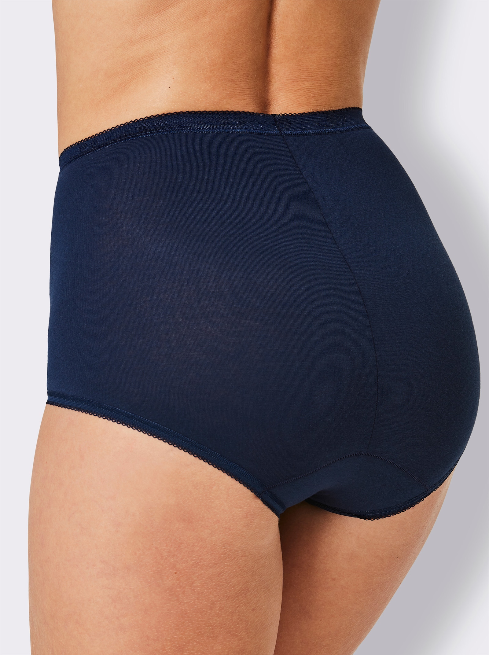 Sloggi Taillenslip ohne Seitennähte - weiß + marine + grau-meliert