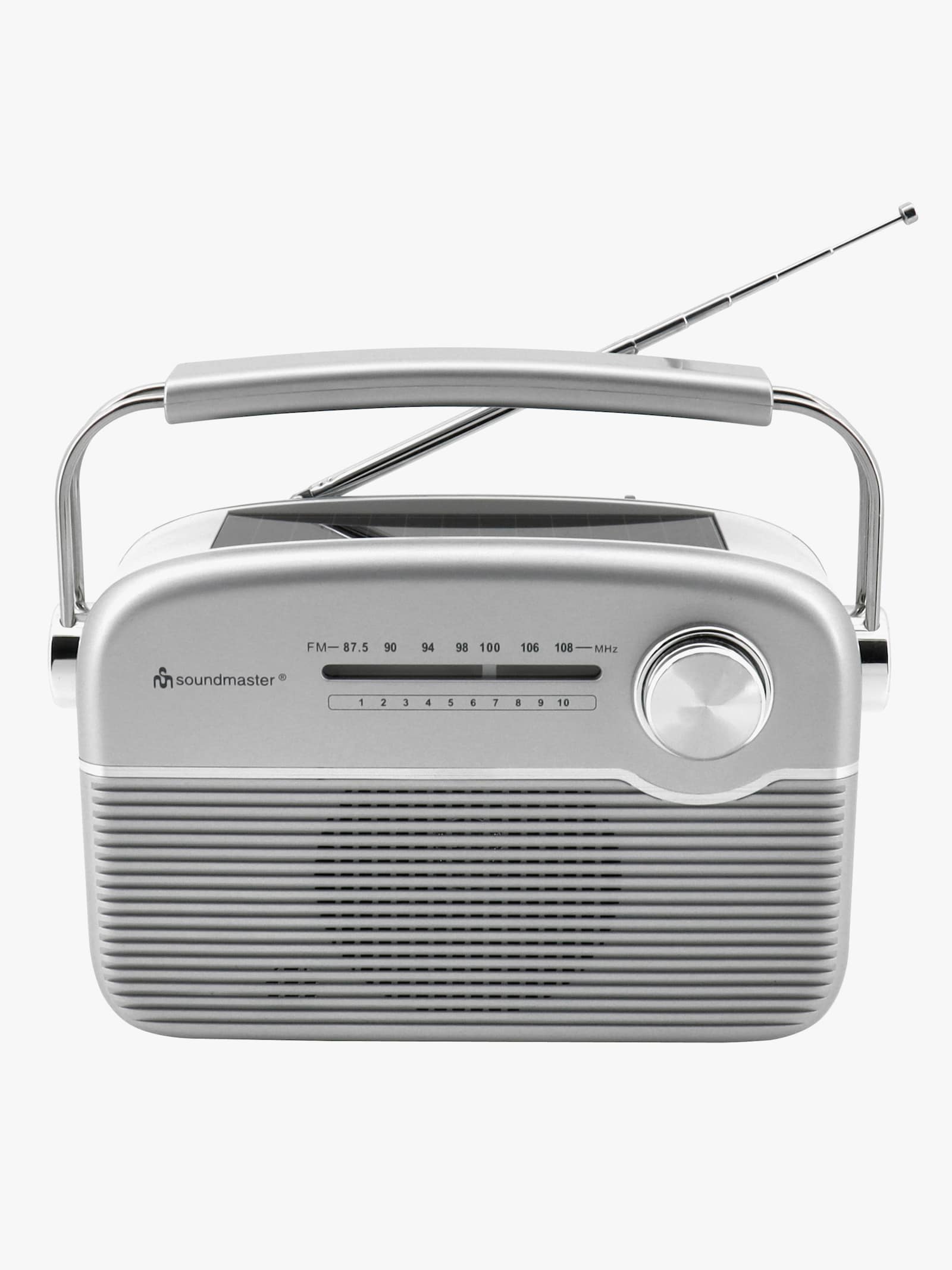 soundmaster Radio mit Solarpanel - silberfarben