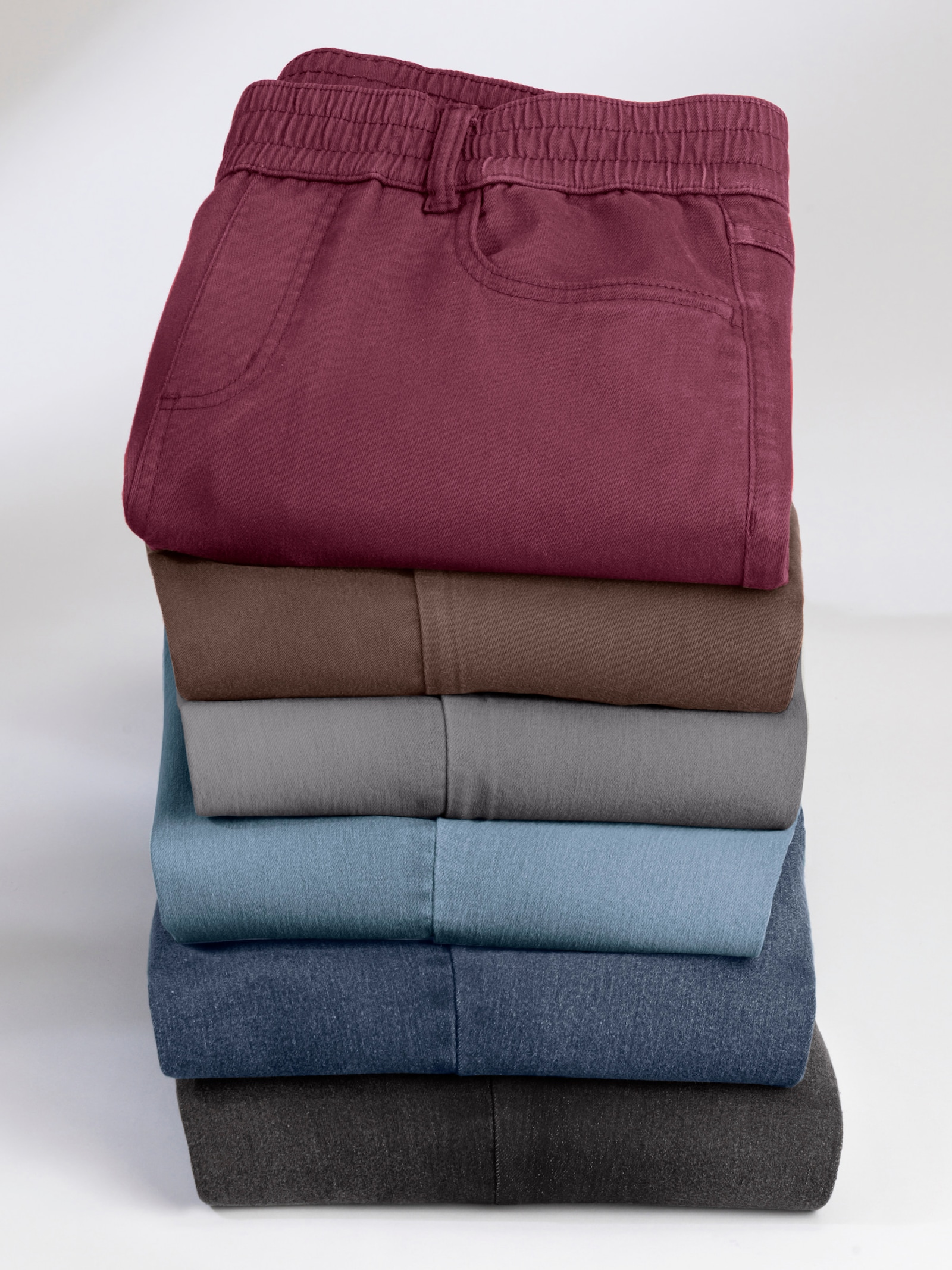 High-waist-Jeans - bordeaux