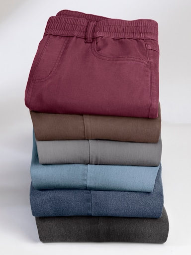High-waist-Jeans - bordeaux
