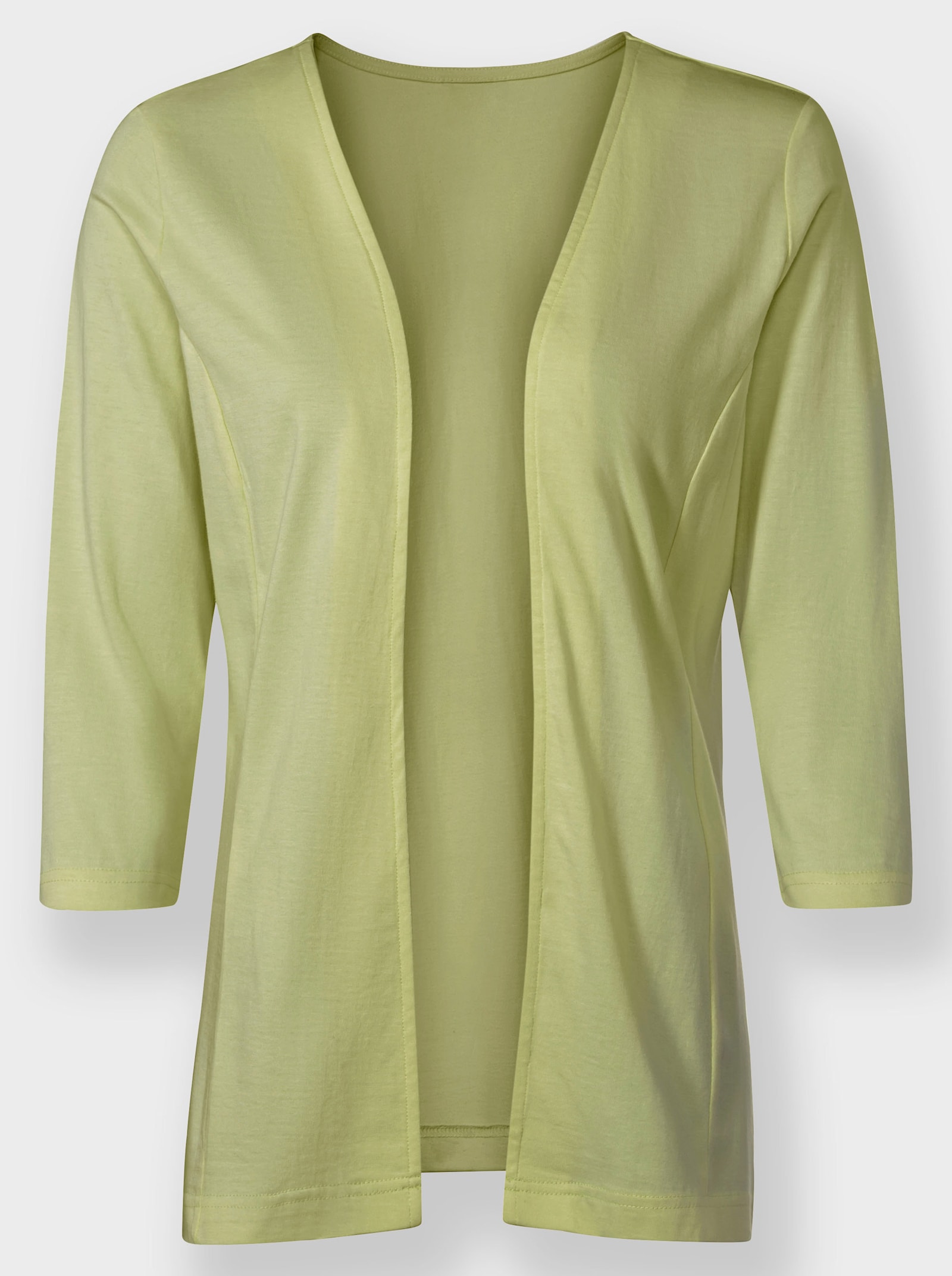 Shirtjacke in offener Form - lindgrün