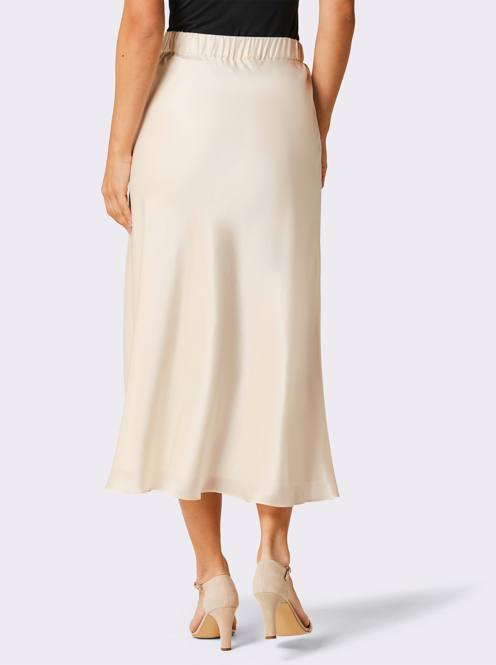 CREATION L PREMIUM Jupe tissée en mélange de soie et viscose de qualité - couleur ivoire