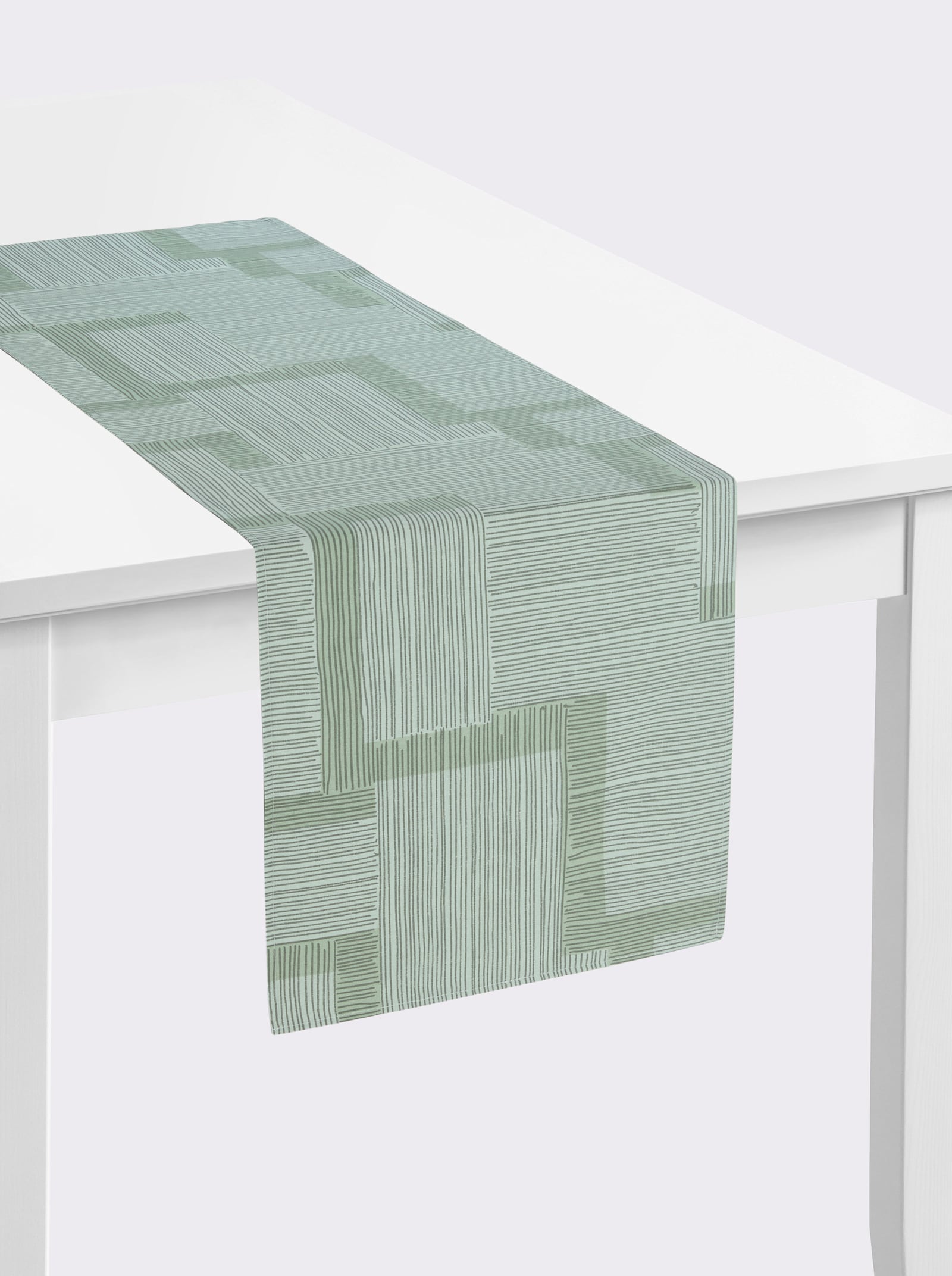 Tafelkleed - pistache/wit bedrukt