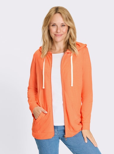 Sweatjacke - papaya-meliert