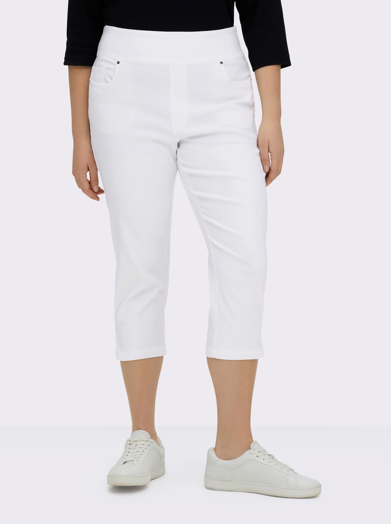 Stretch-Hose in Wadenlänge - weiß