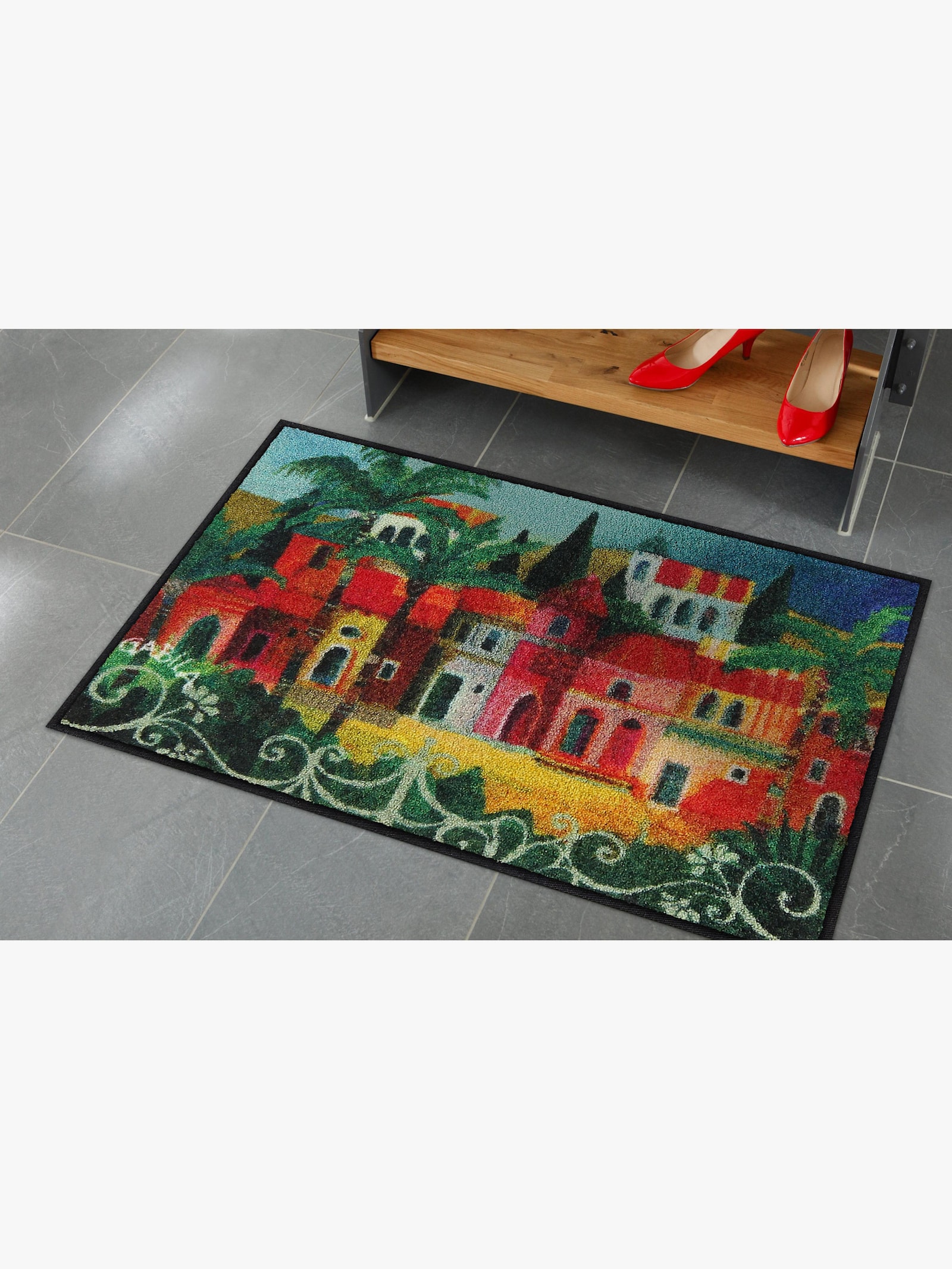 Salonloewe Fußmatte - grün-rot