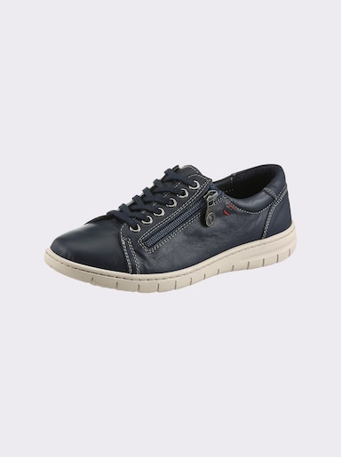 airsoft modern+ Schnürschuh mit Leder-Ausstattung - dunkelblau