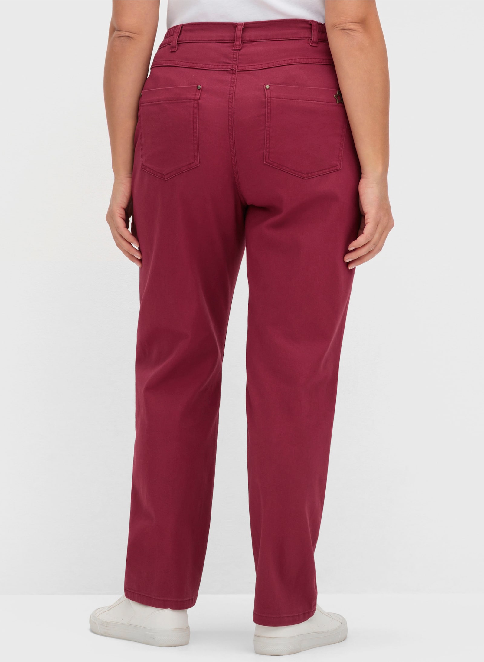 5-Pocket-Hose mit seitlichem Dehnbund - bordeaux
