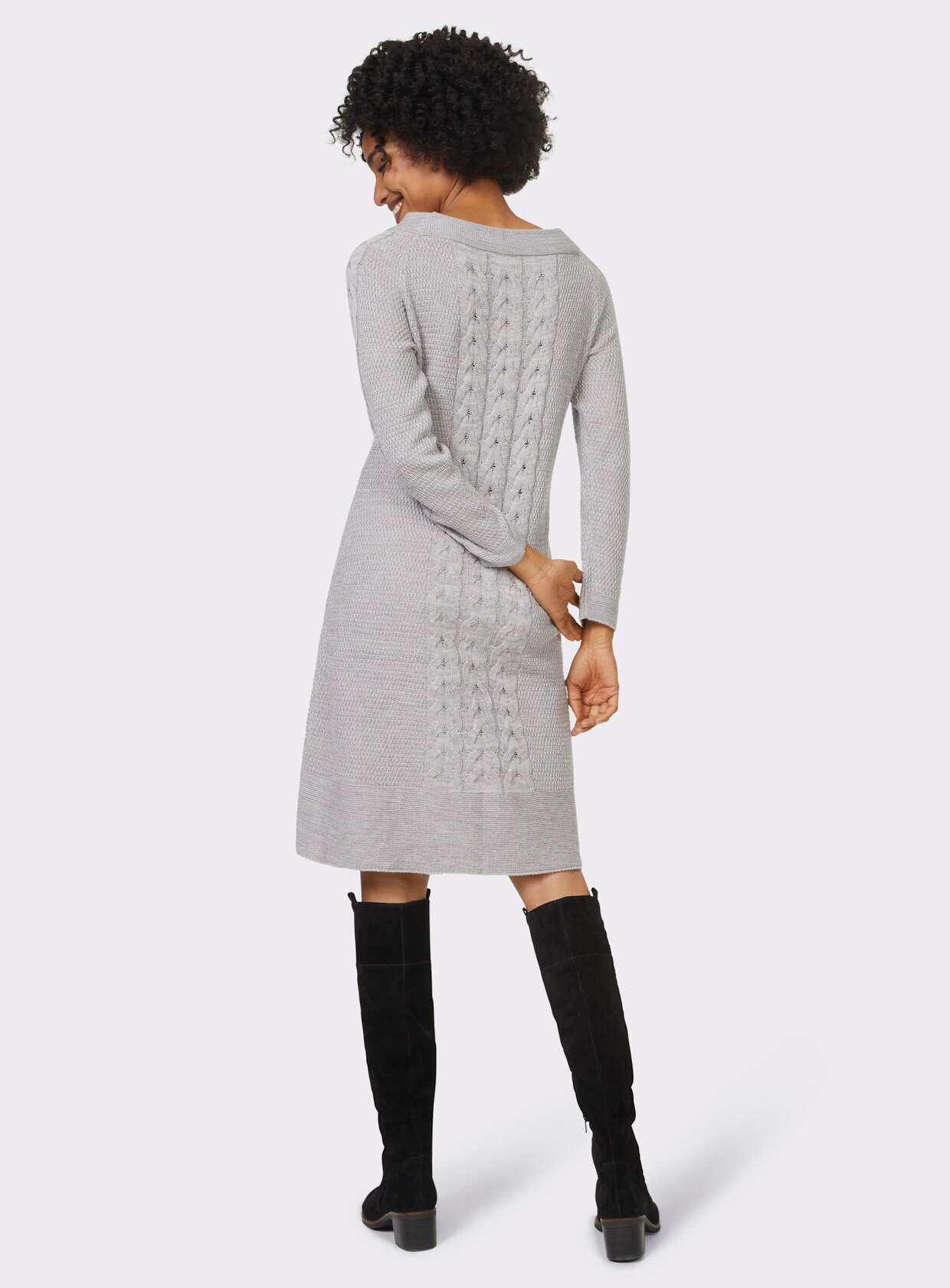 heine Robe en tricot - gris clair chiné